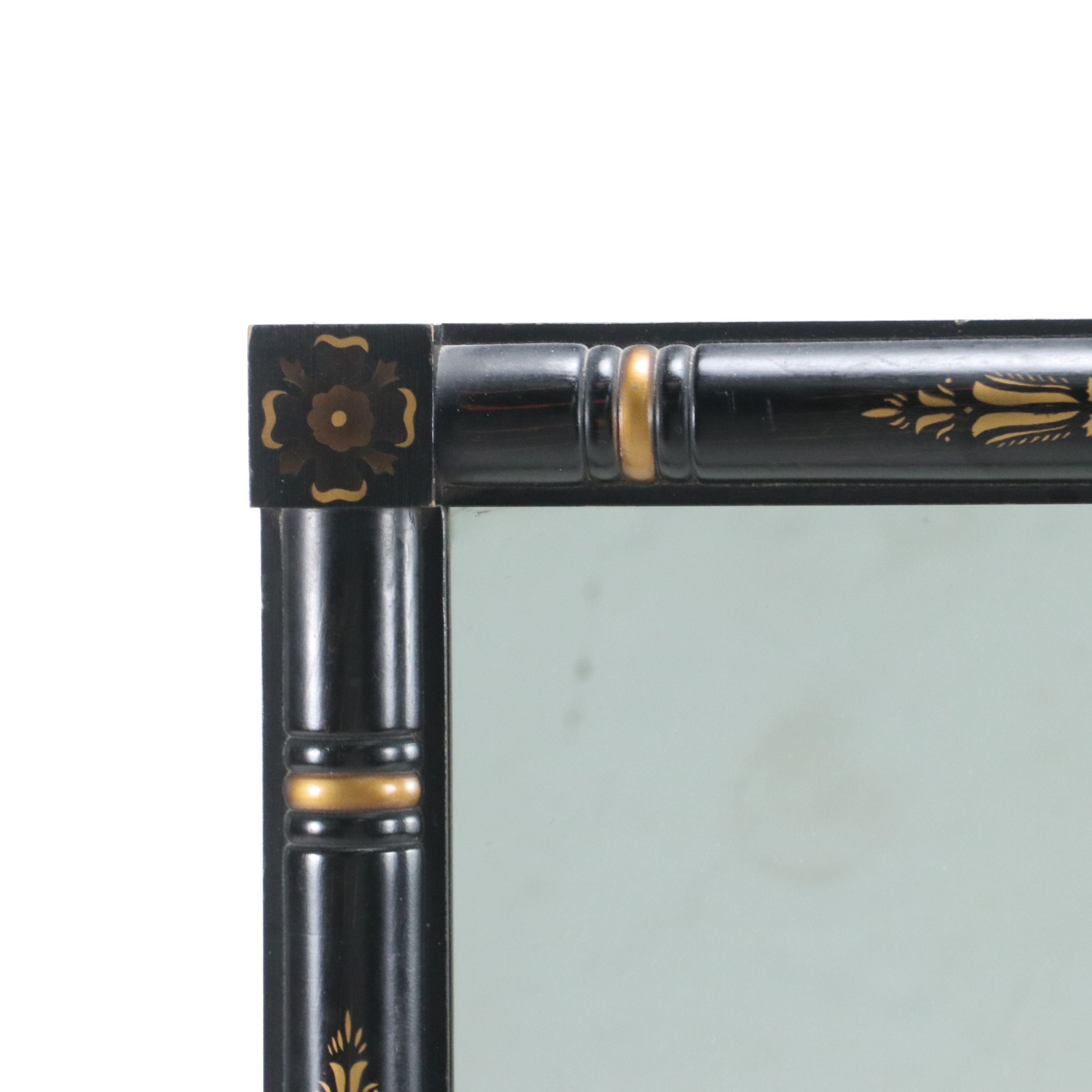 Lambert Hitchcock Gilt and Ebonized Wood Wall Mirror, Mid-20th Century