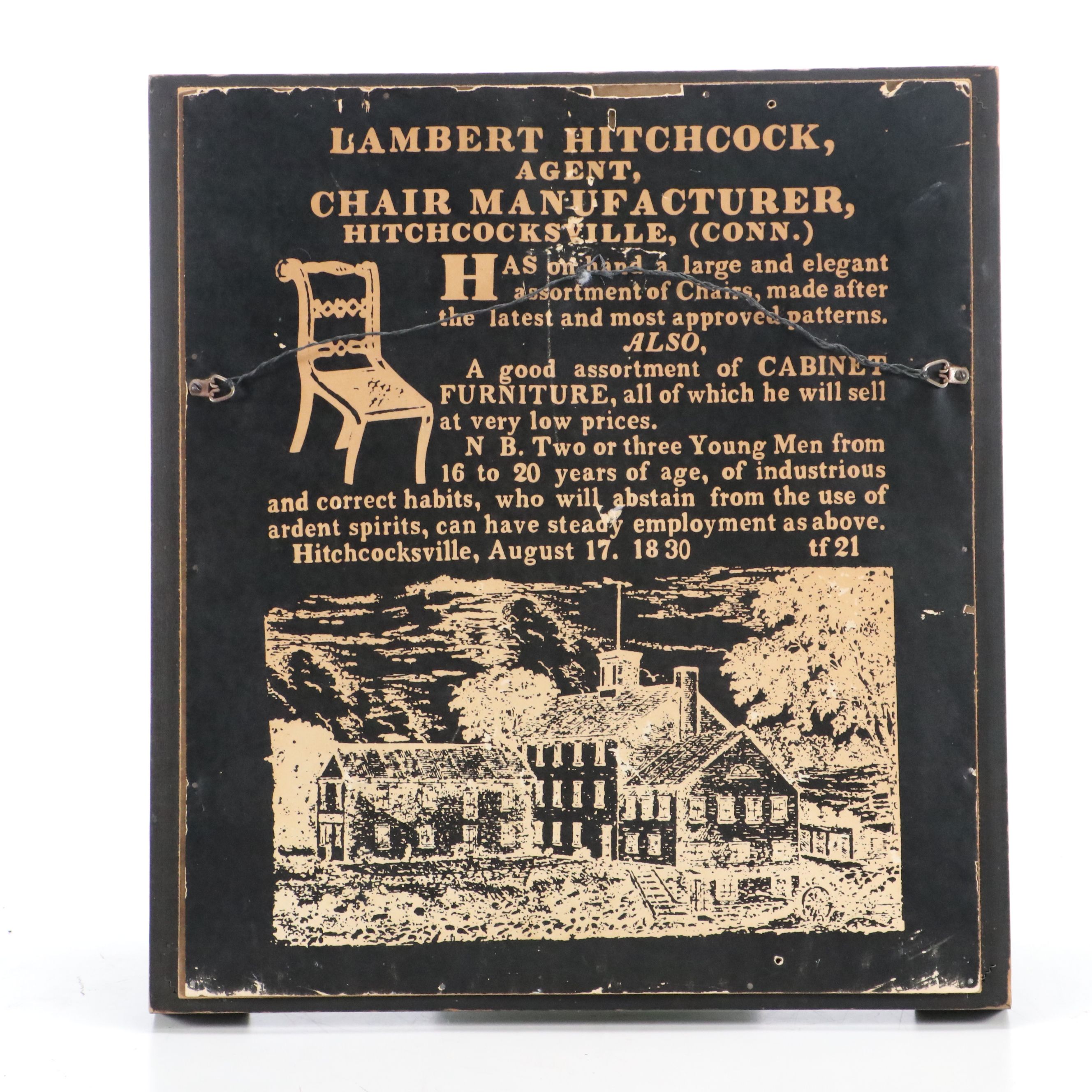 Lambert Hitchcock Gilt and Ebonized Wood Wall Mirror, Mid-20th Century