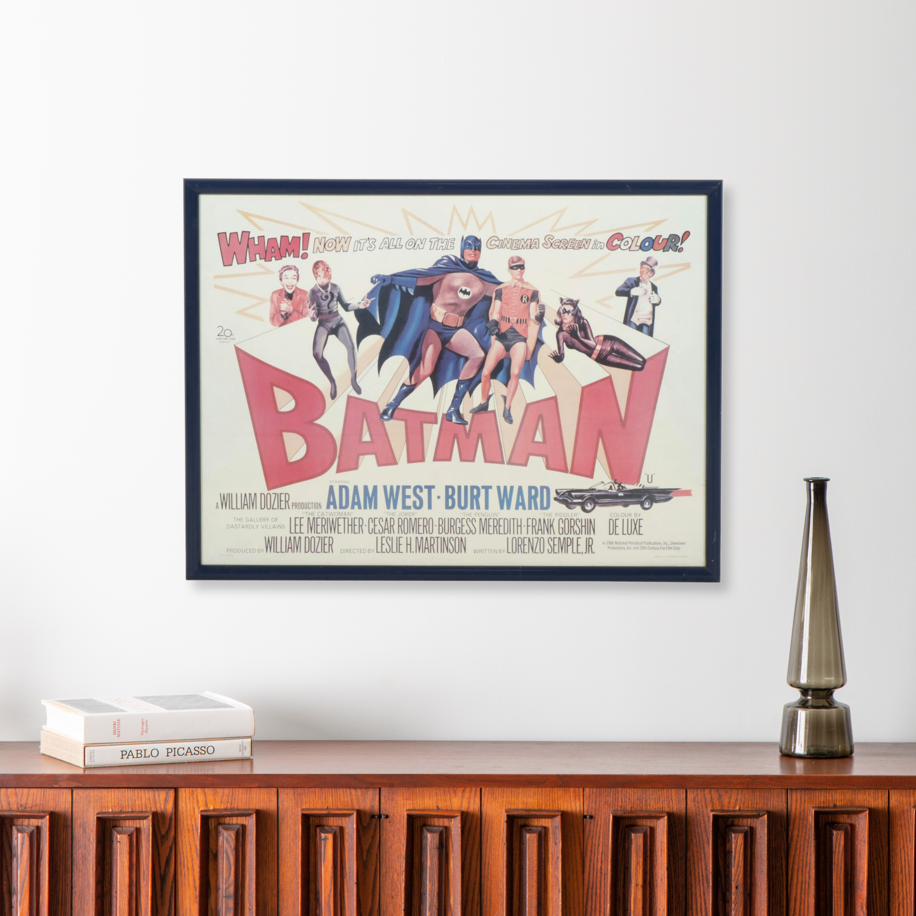 Cinema Poster for "Batman" Starring Adam West and Burt Ward, 1966