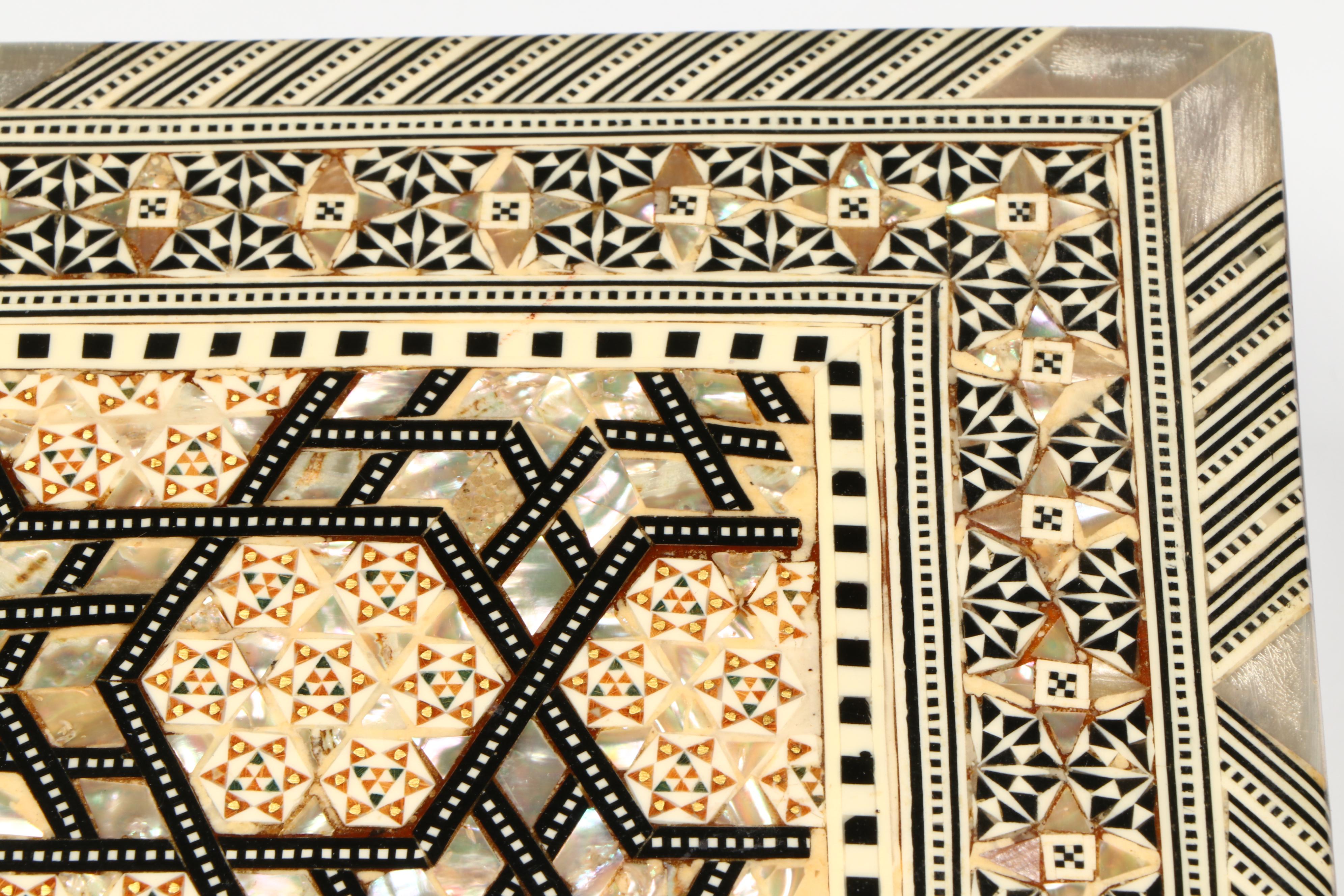 Egyptian Inlaid Mother-of-Pearl, Abalone and Beechwood Decorative Boxes