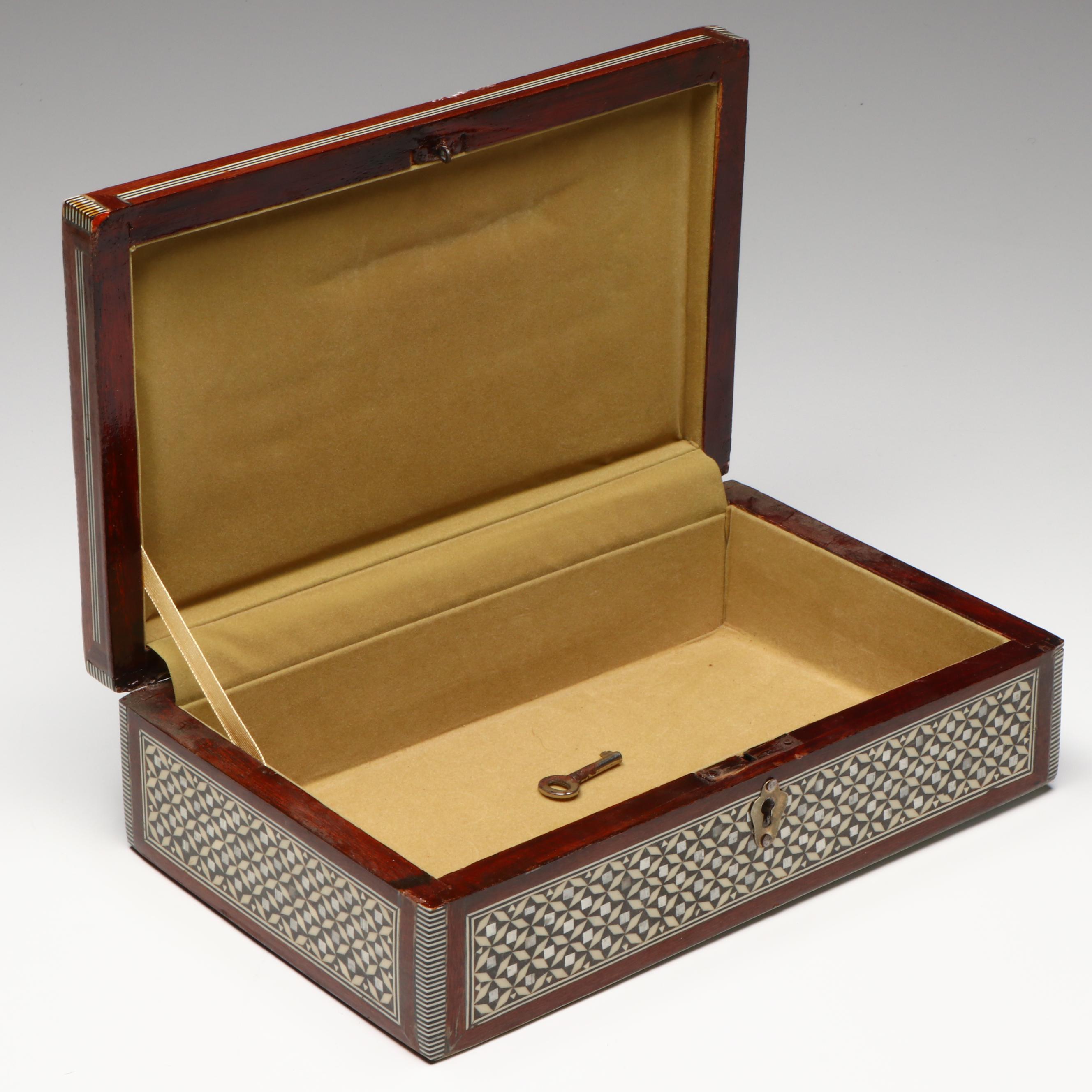 Egyptian Inlaid Mother-of-Pearl, Abalone and Beechwood Decorative Boxes