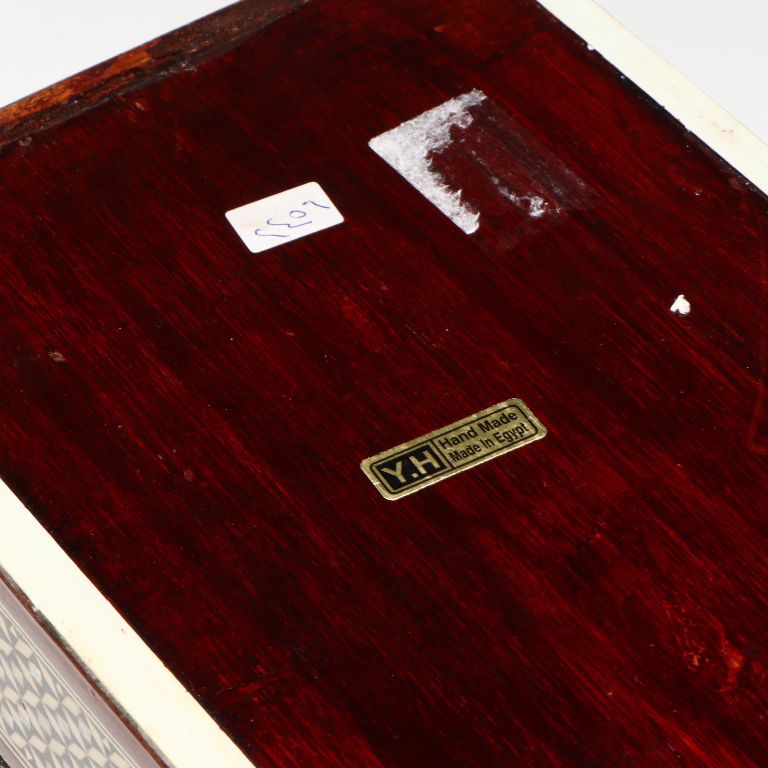 Egyptian Inlaid Mother-of-Pearl, Abalone and Beechwood Decorative Boxes