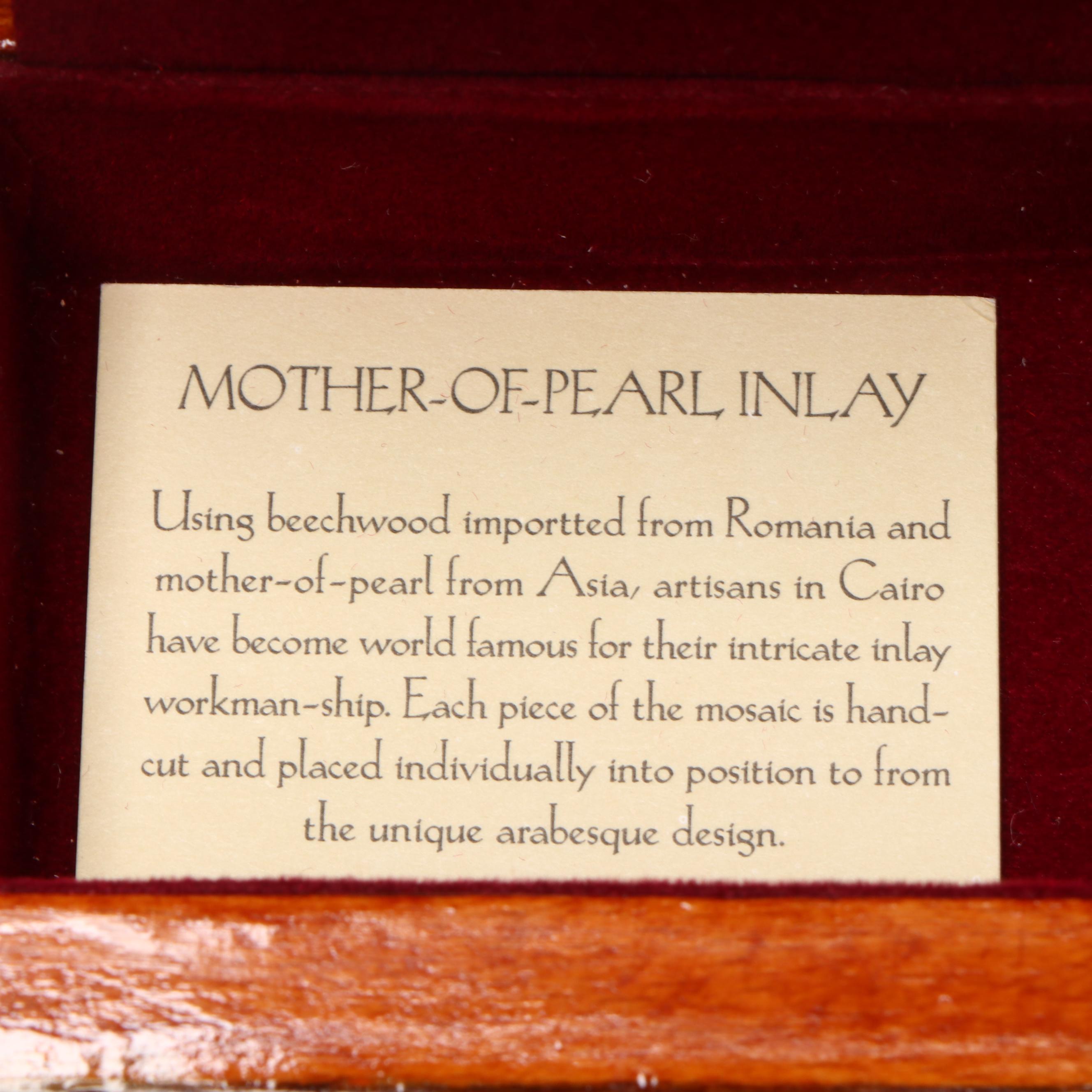 Egyptian Inlaid Mother-of-Pearl, Abalone and Beechwood Decorative Boxes