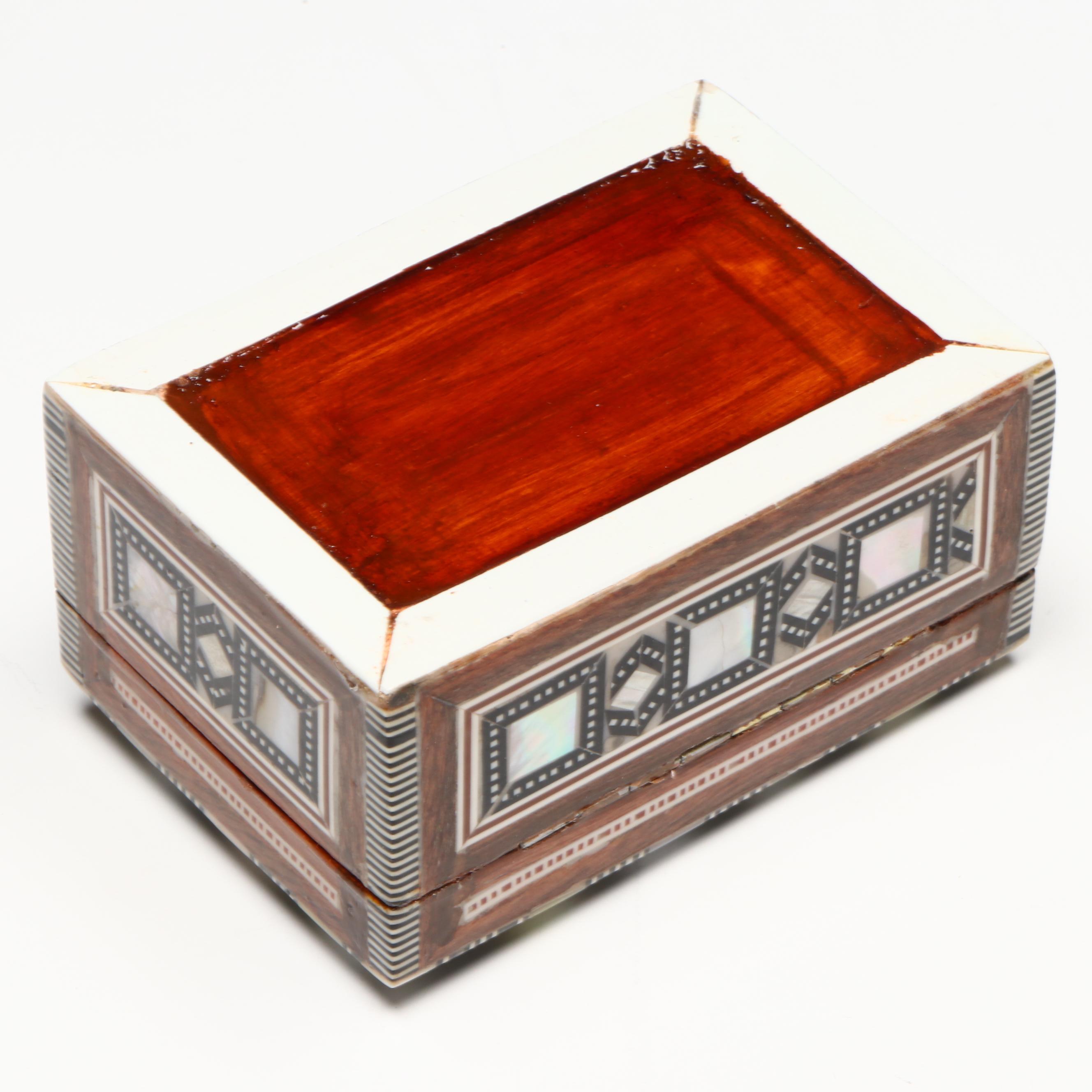 Egyptian Inlaid Mother-of-Pearl, Abalone and Beechwood Decorative Boxes
