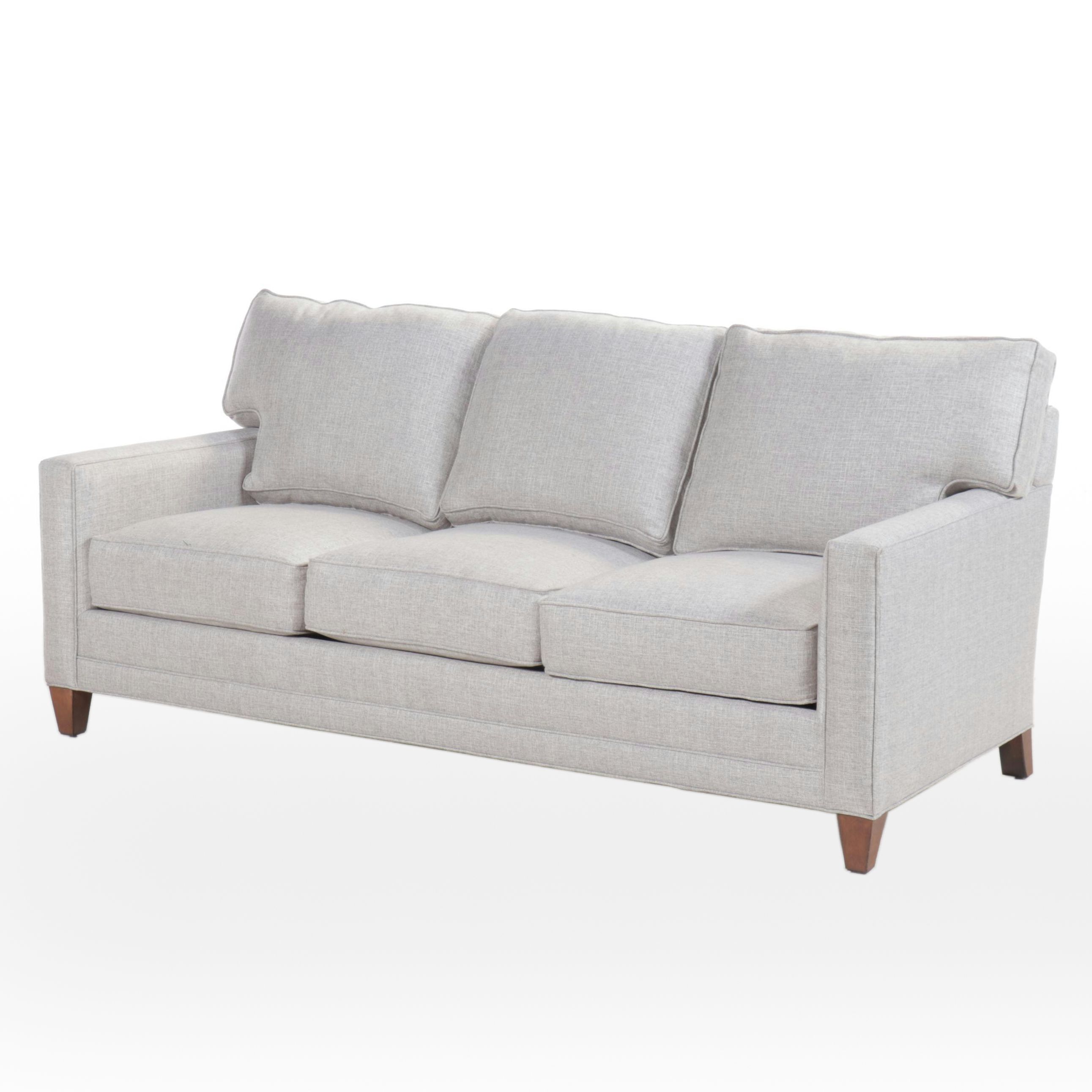 Century Furniture Contemporary Grey Fabric Upholstered Sofa