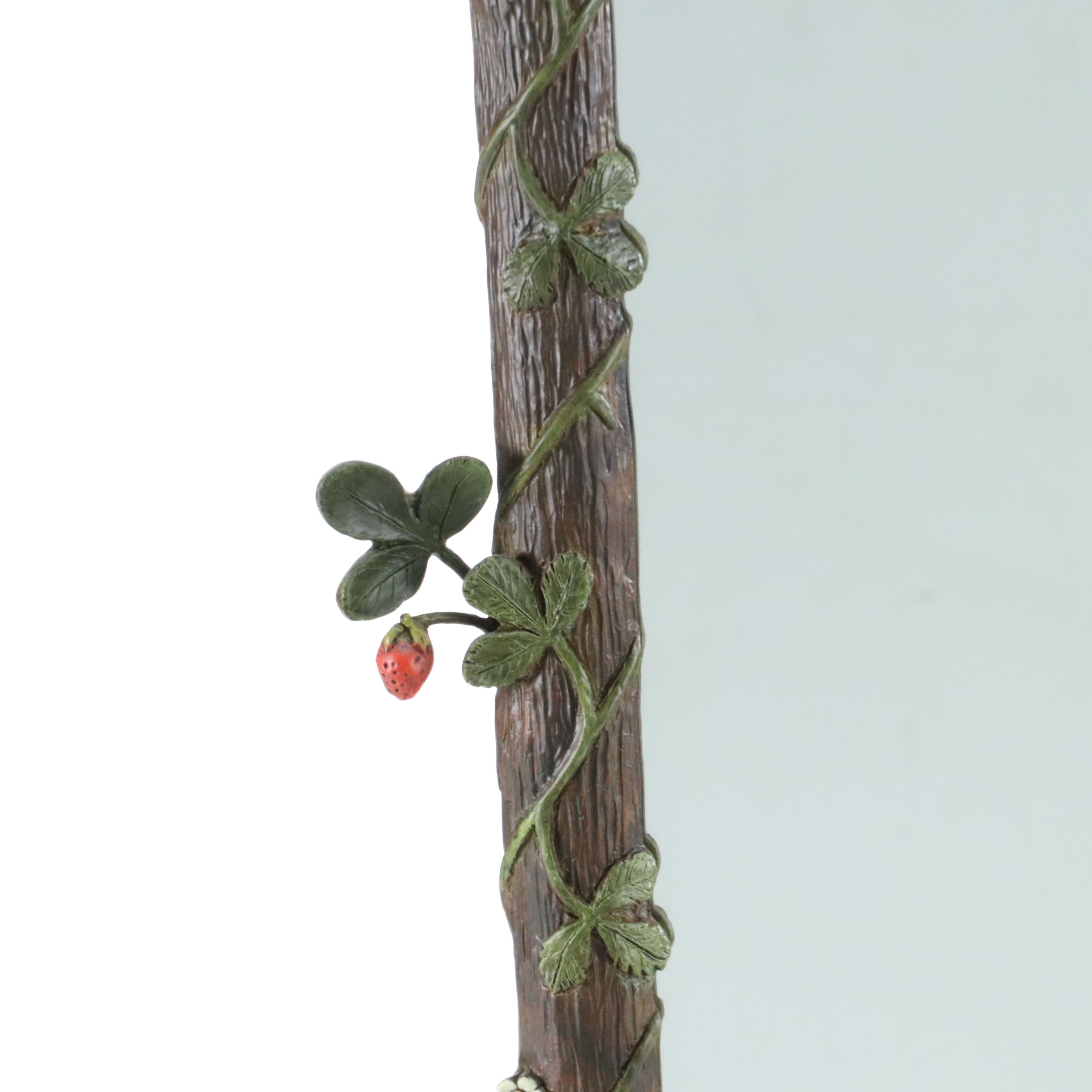 Carver's Guild "Strawberry Thief" Hand-Painted Sculptural Wall Mirror