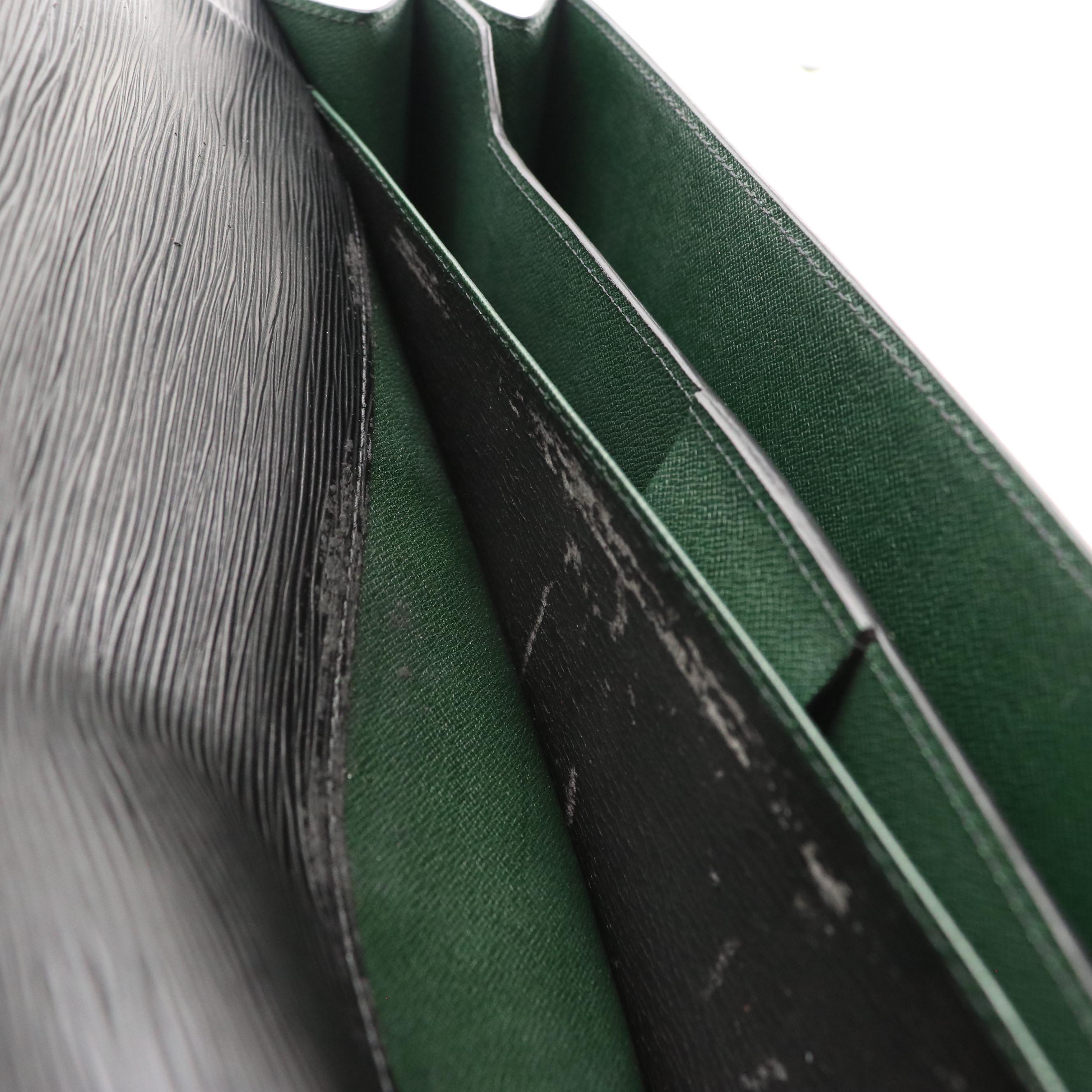 Louis Vuitton Porte Documents Bandoulière Briefcase in Black Epi Leather