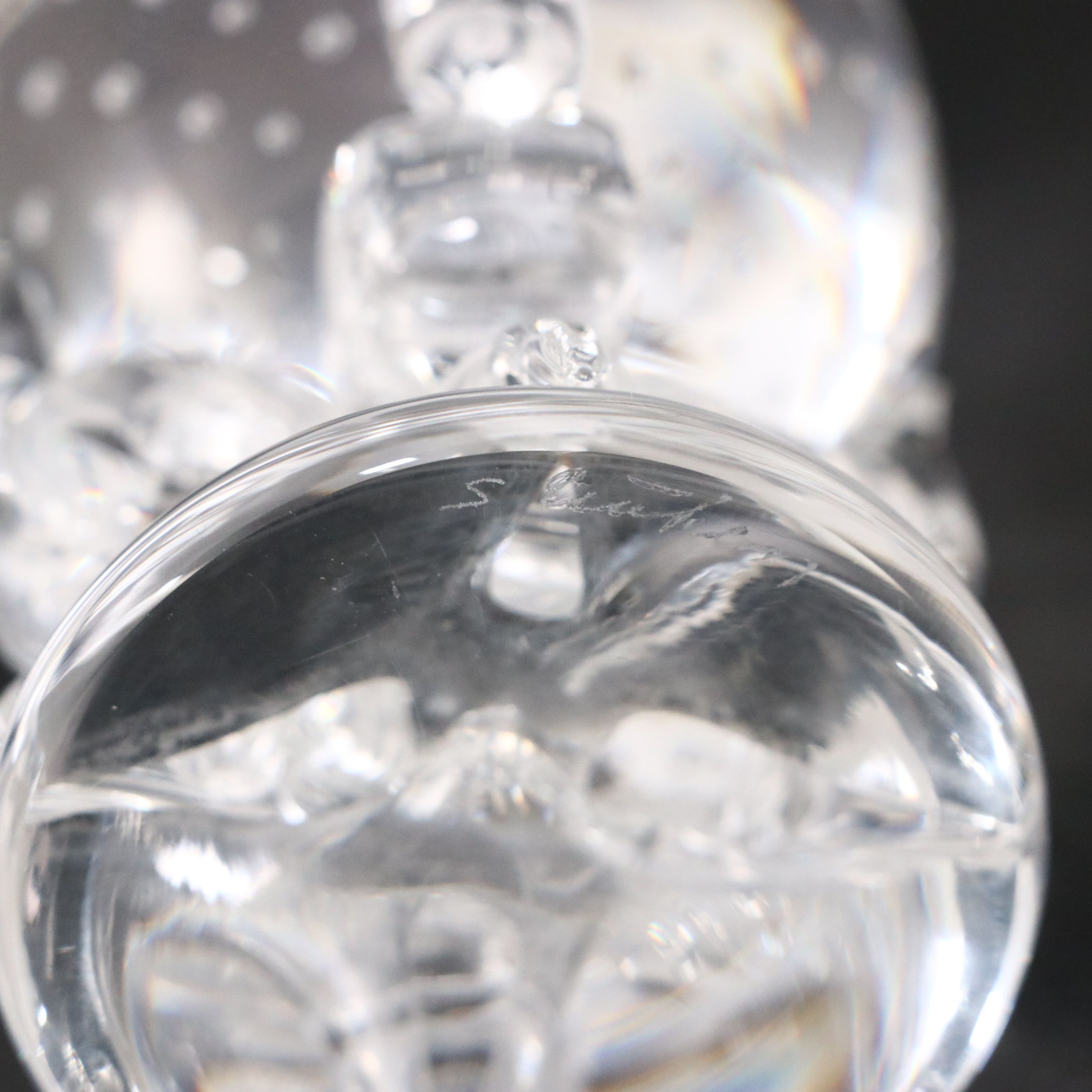 Steuben Art Glass Egg with Pear and Grape Bunch, 20th Century