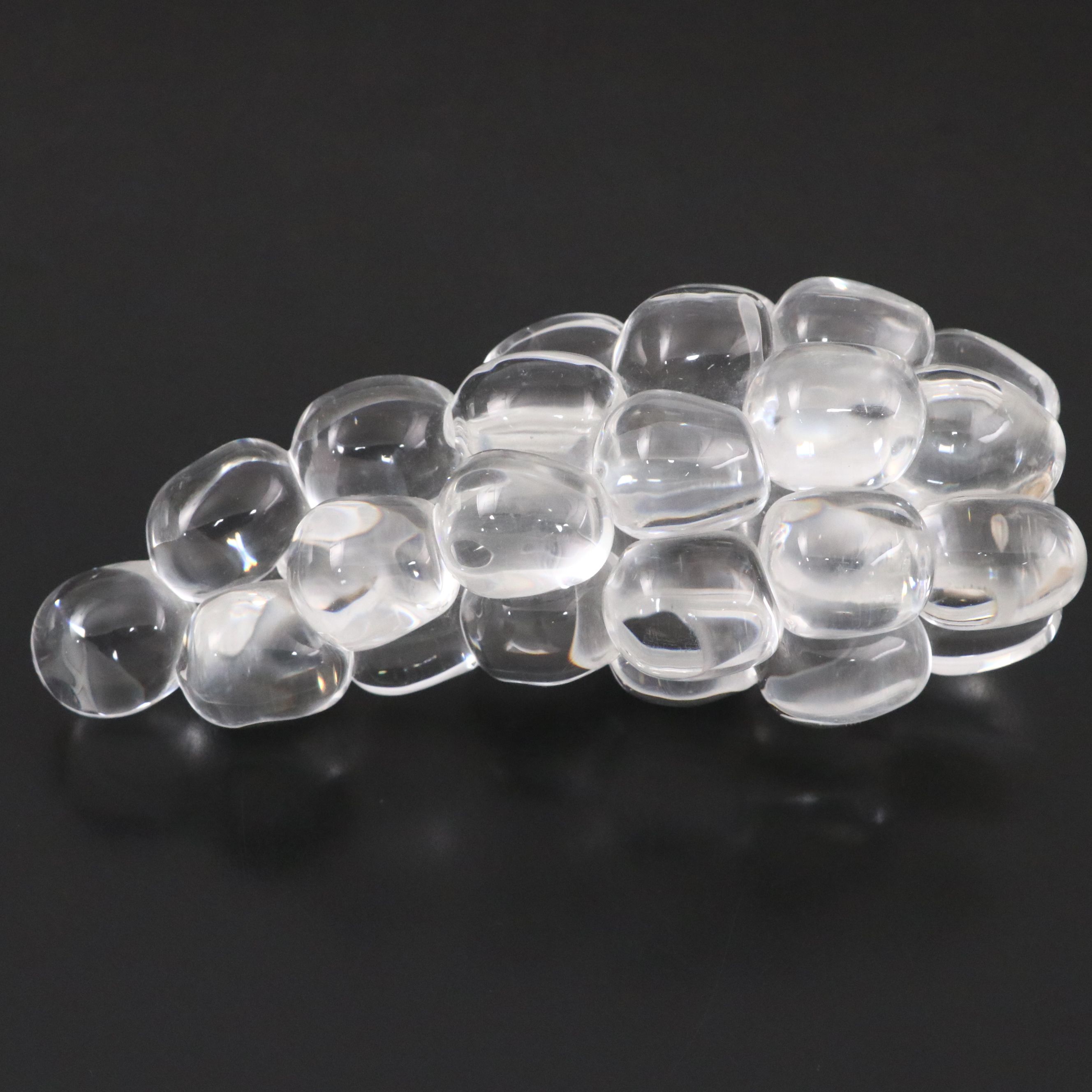 Steuben Art Glass Egg with Pear and Grape Bunch, 20th Century