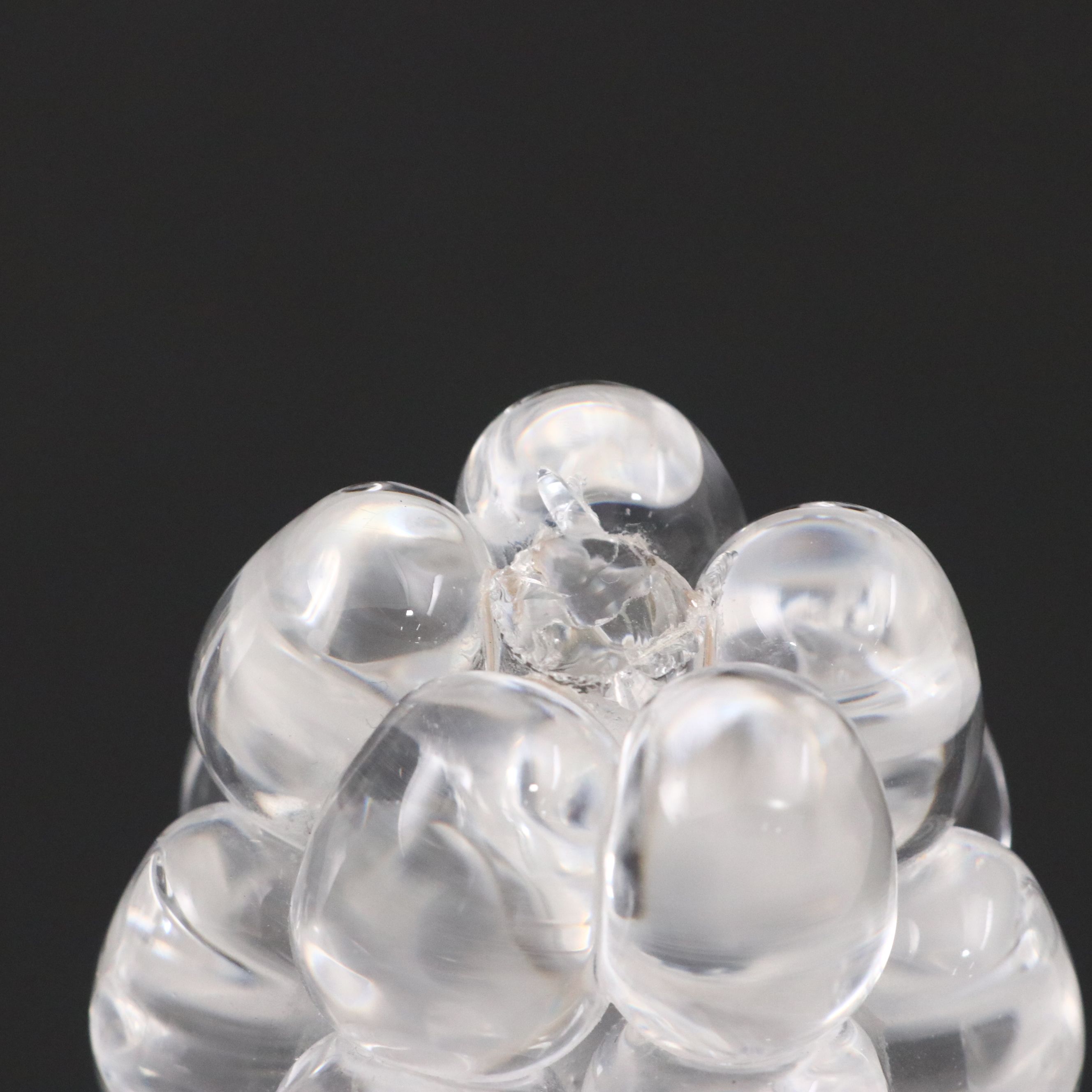 Steuben Art Glass Egg with Pear and Grape Bunch, 20th Century