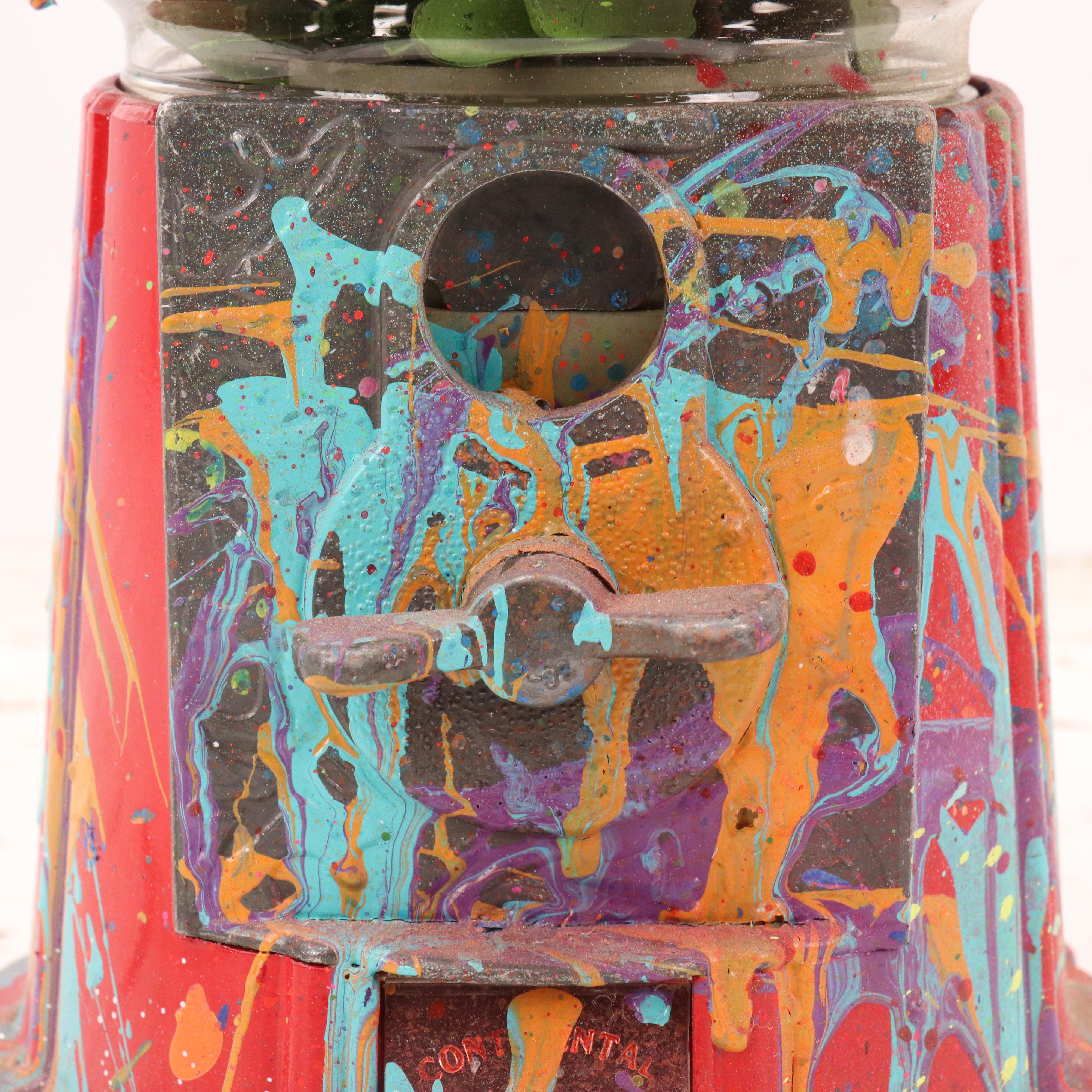 E.M. Zax Mixed Media Found Object Painted Gumball Machine, 2024