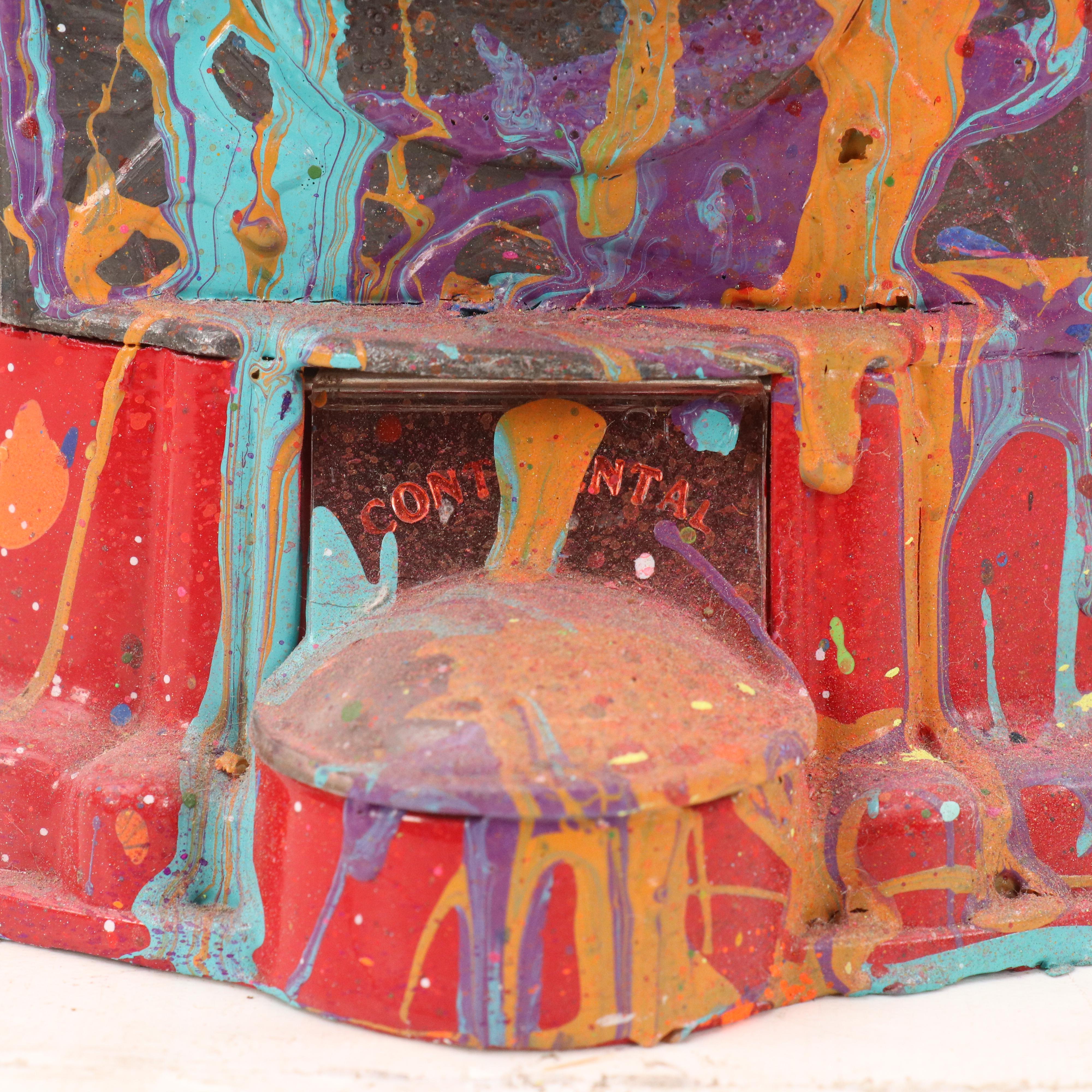 E.M. Zax Mixed Media Found Object Painted Gumball Machine, 2024