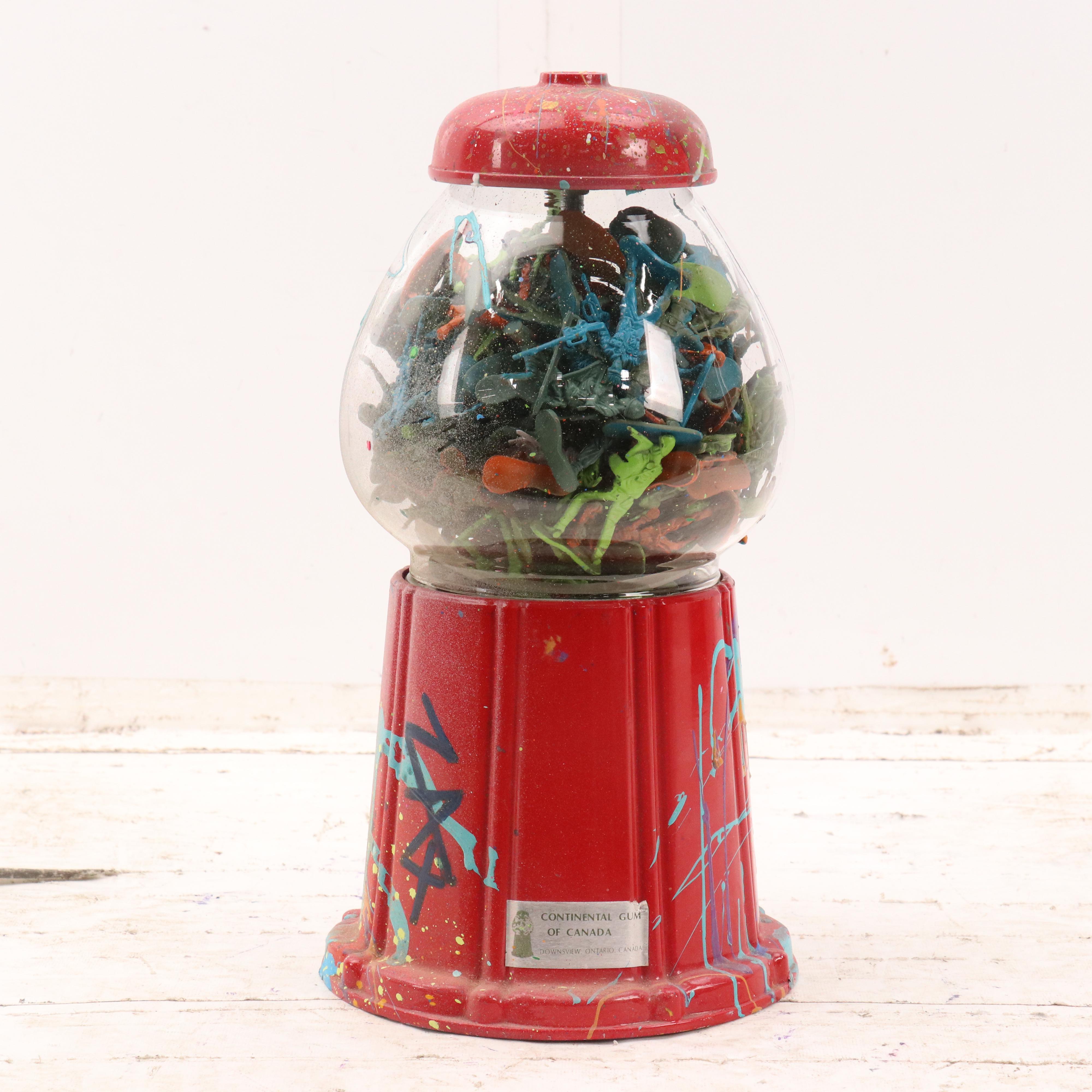 E.M. Zax Mixed Media Found Object Painted Gumball Machine, 2024