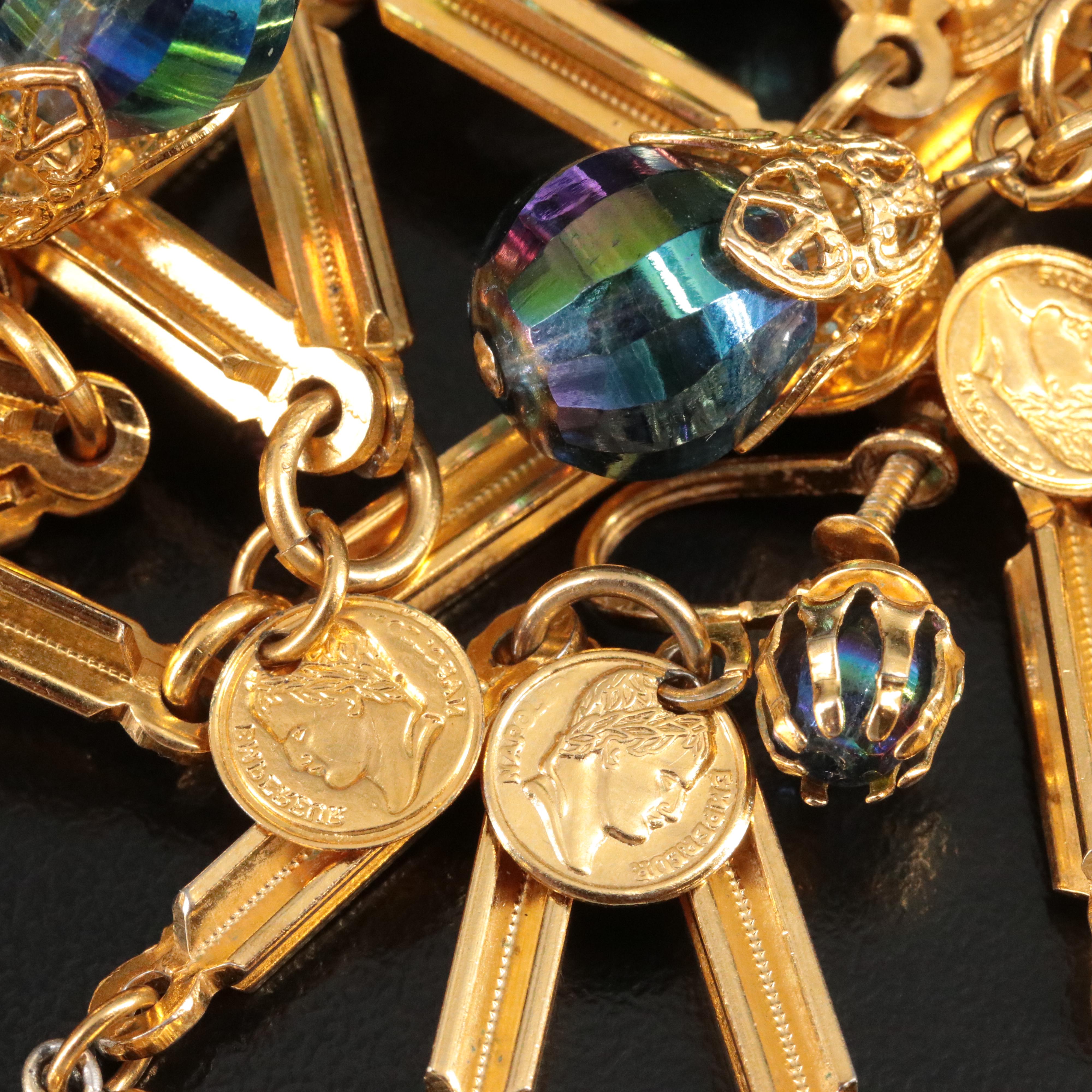 Vintage Glass Drop Necklace and Earring Set