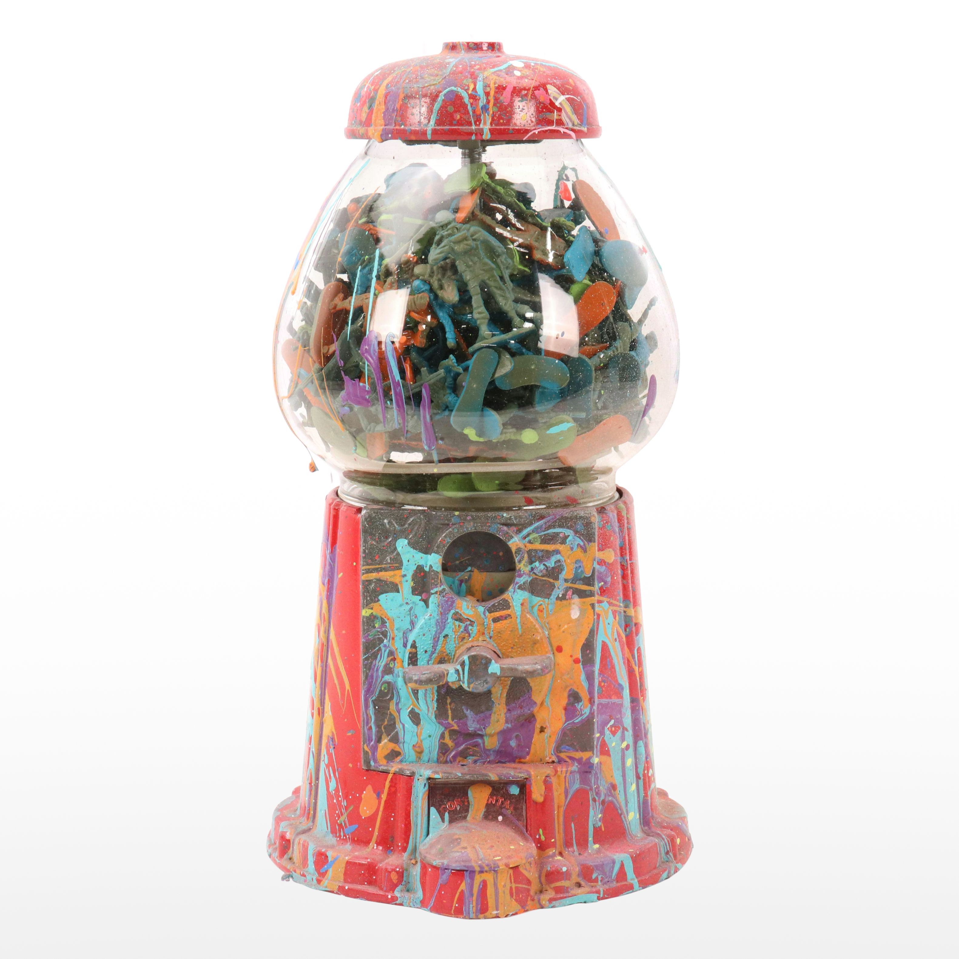 E.M. Zax Mixed Media Found Object Painted Gumball Machine, 2024