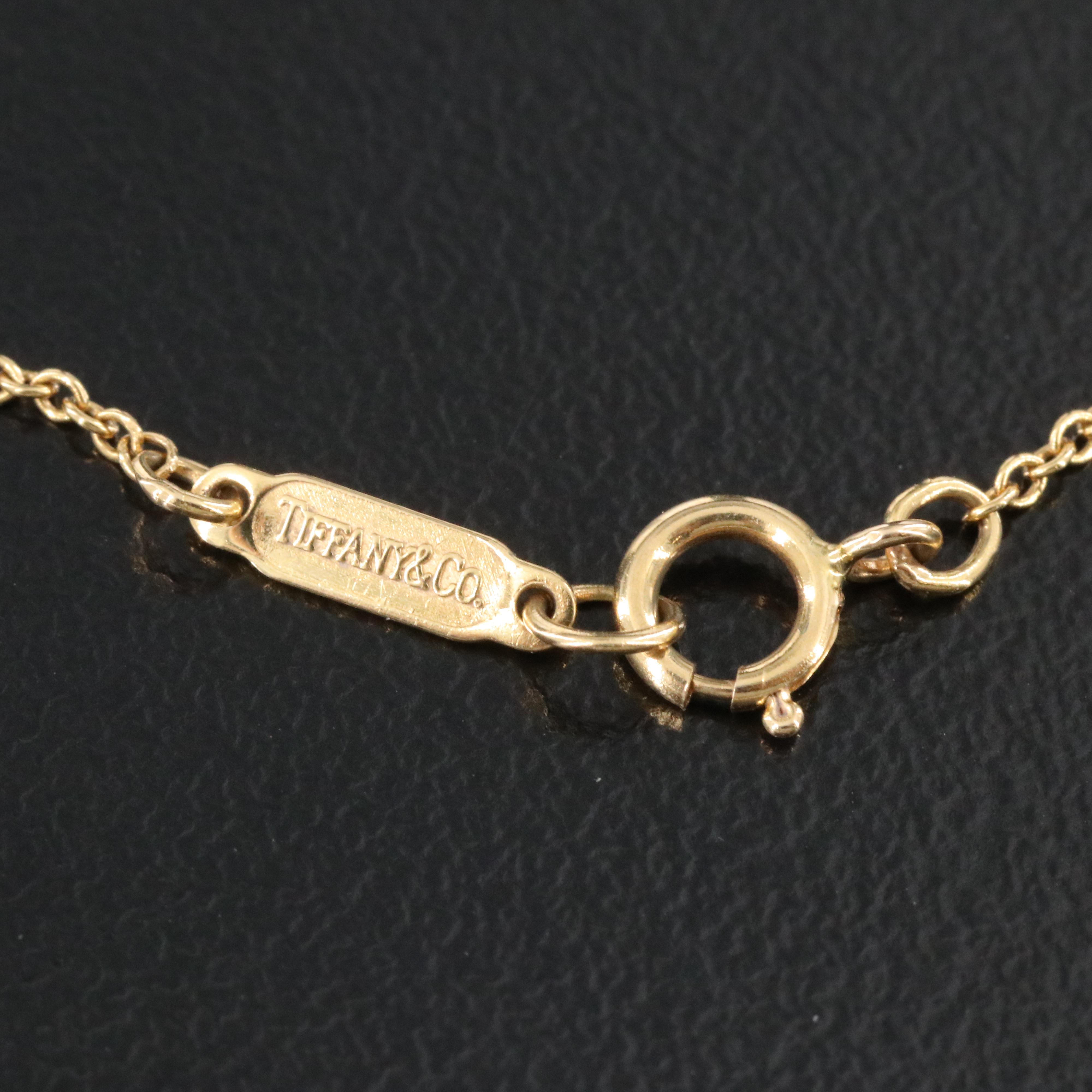 Tiffany & Co. 18K Ribbon Bow Heart Necklace