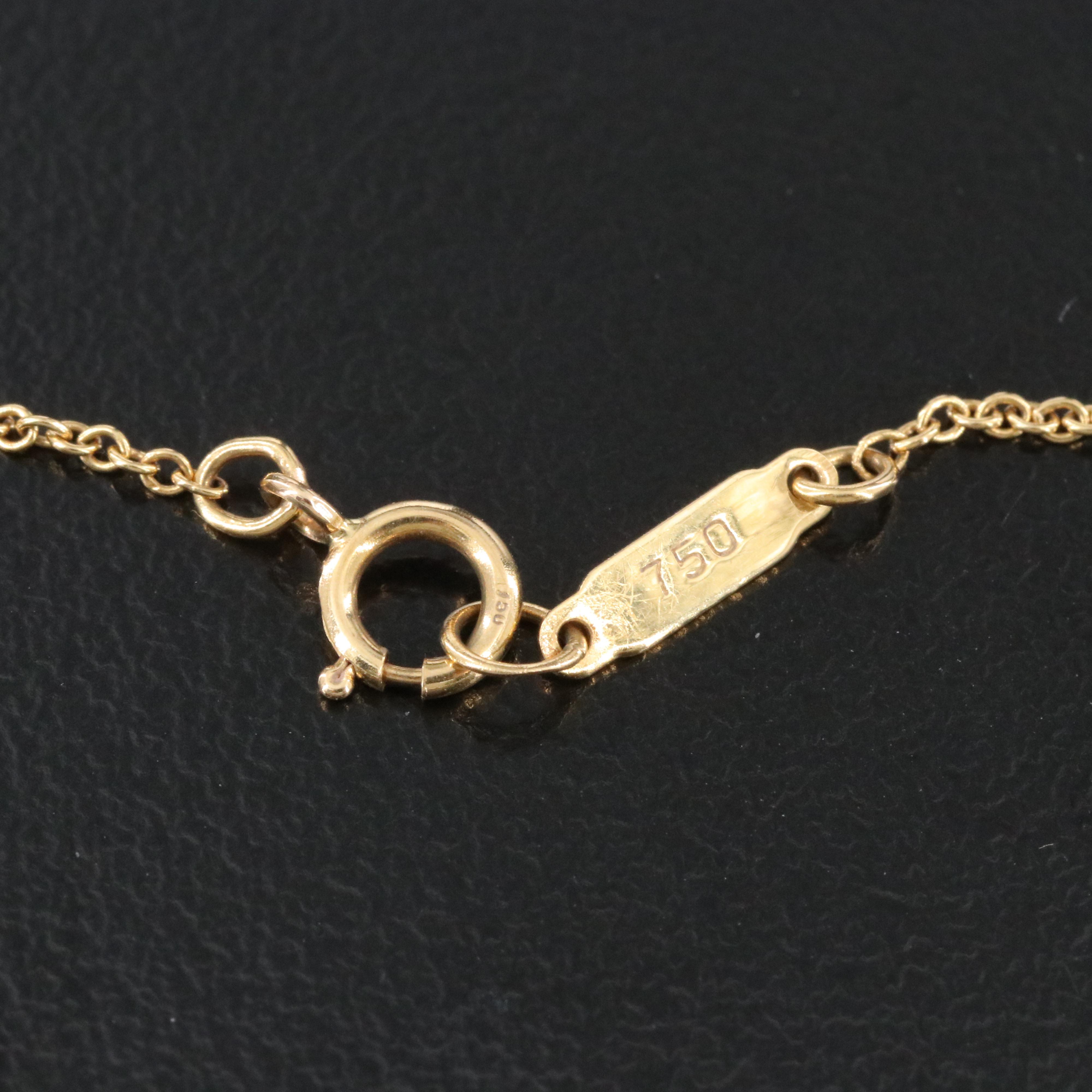 Tiffany & Co. 18K Ribbon Bow Heart Necklace
