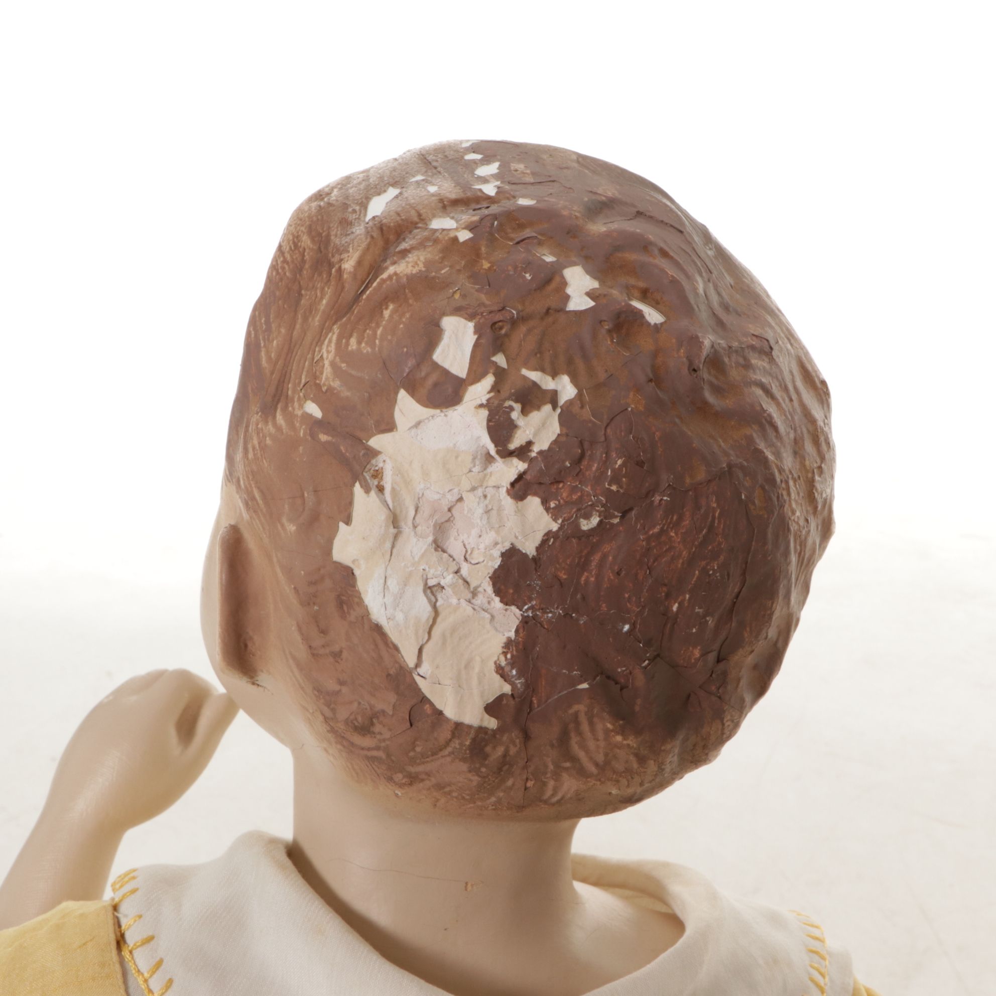 Little Boy Store Mannequin Wearing Yellow Jumper and Shirt