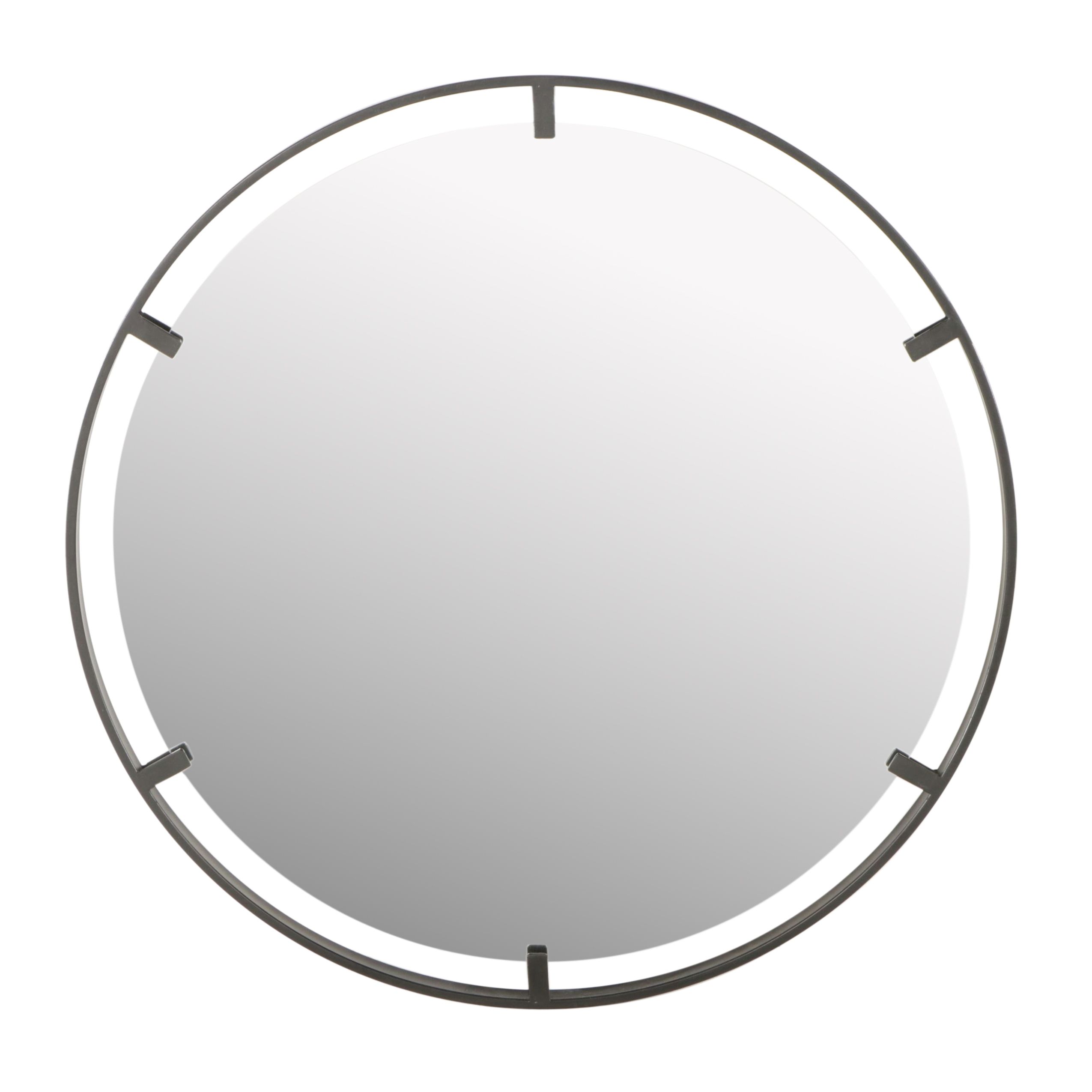 Uttermost Contemporary Black Metal Framed Wall Mirror