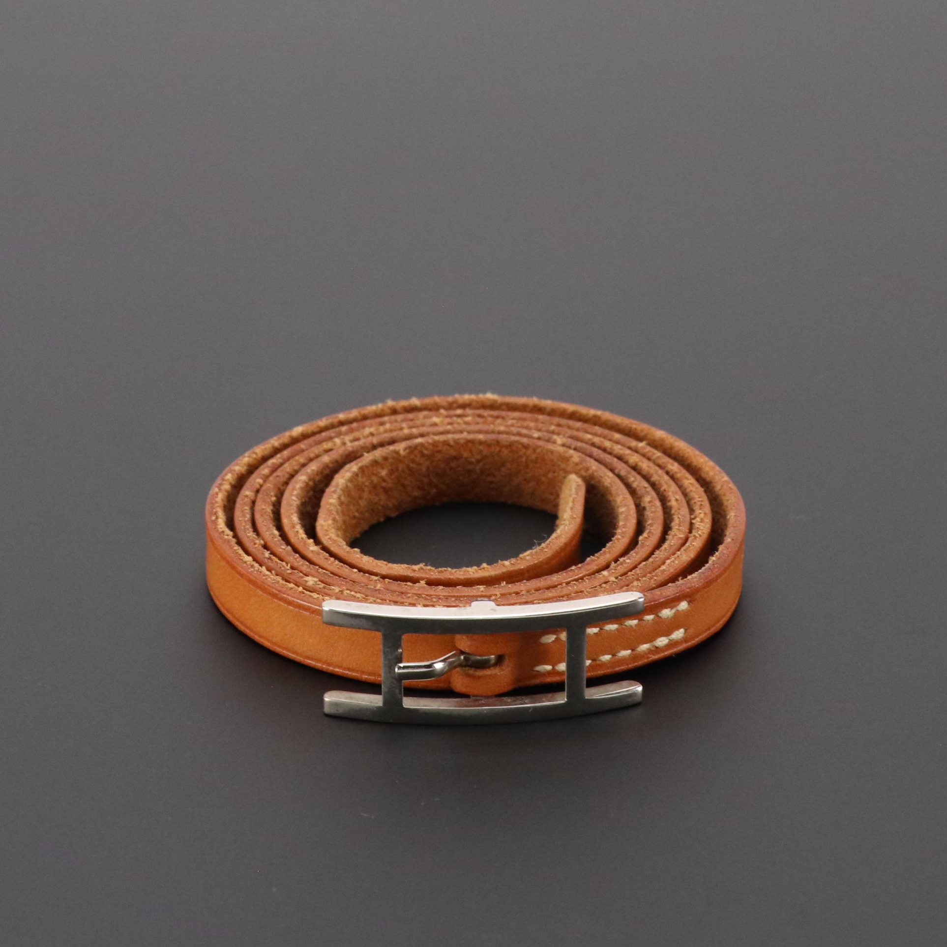 Hermès Hapi 4 Wrap Bracelet in Brown Swift Leather