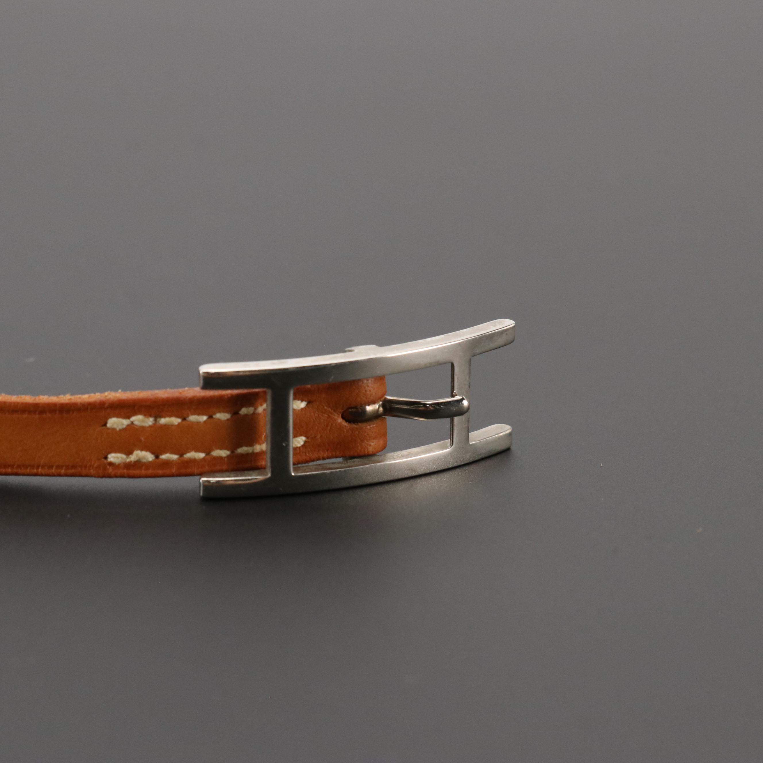 Hermès Hapi 4 Wrap Bracelet in Brown Swift Leather