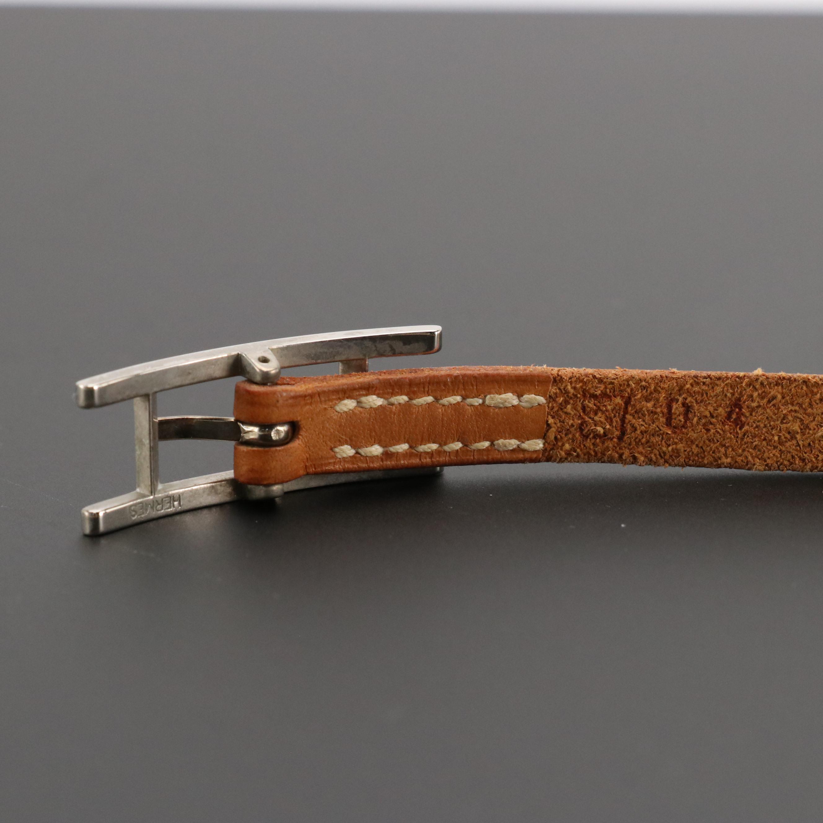 Hermès Hapi 4 Wrap Bracelet in Brown Swift Leather