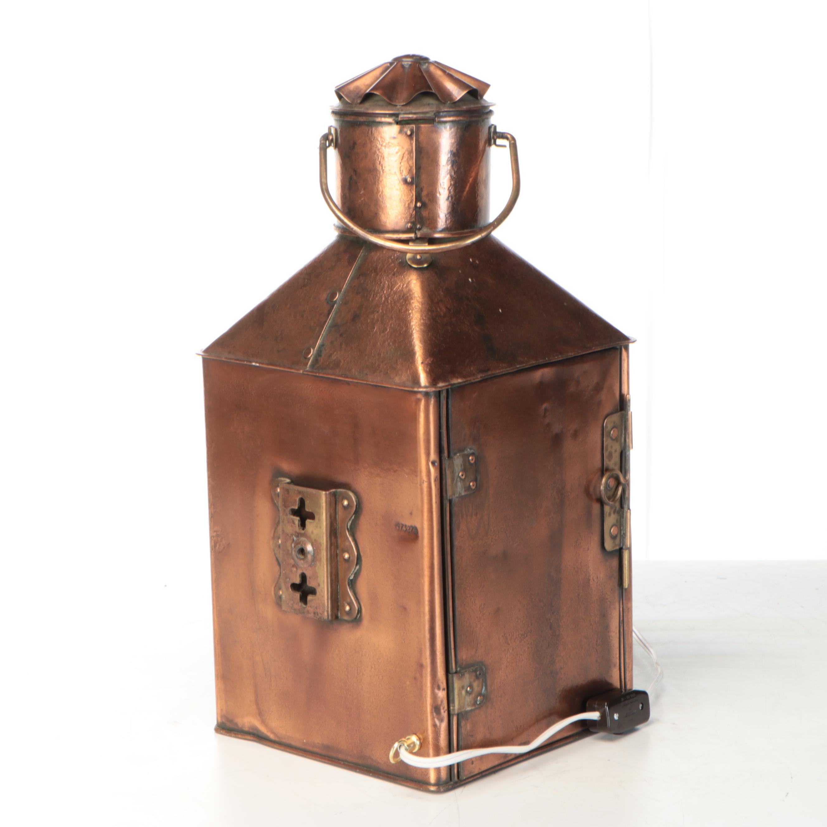 Dutch Nautical "Stuurboord" Starboard Signal Lamp, Adapted Late 20th Century