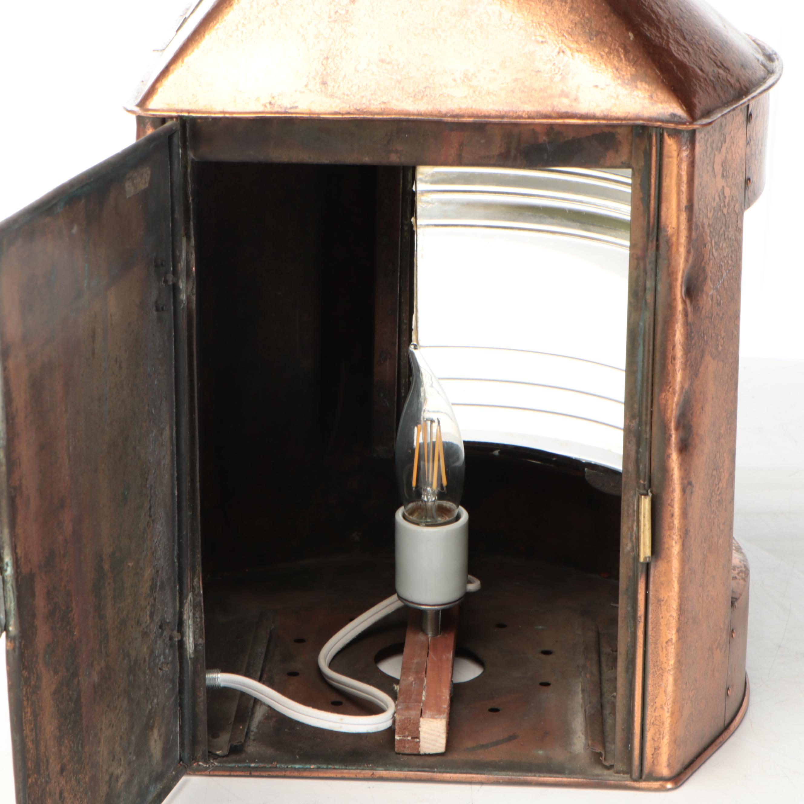 Dutch Nautical "Stuurboord" Starboard Signal Lamp, Adapted Late 20th Century