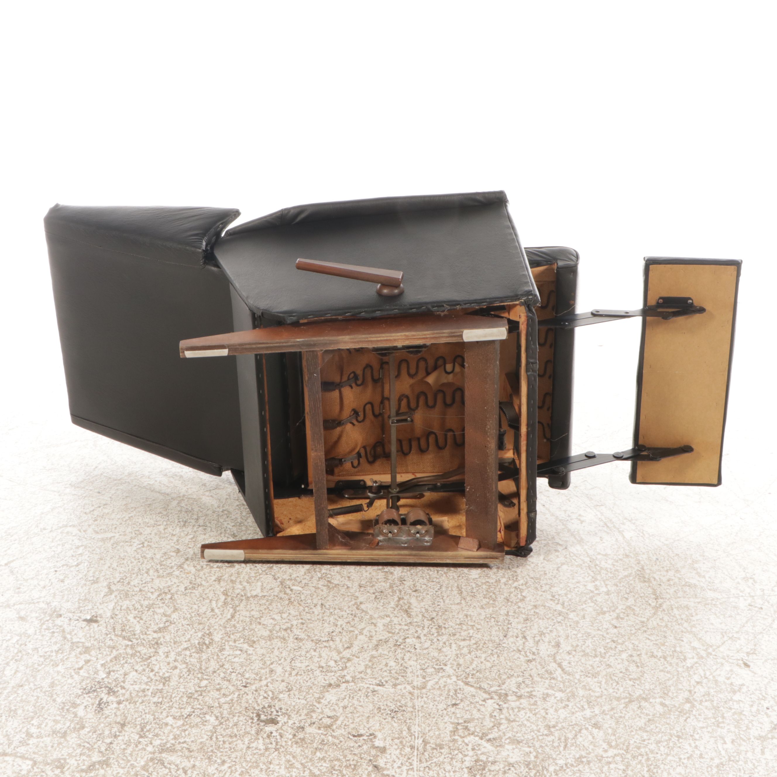 La-Z-Boy Mid Century Modern Style Faux Leather Recliner, Mid to Late 20th C.