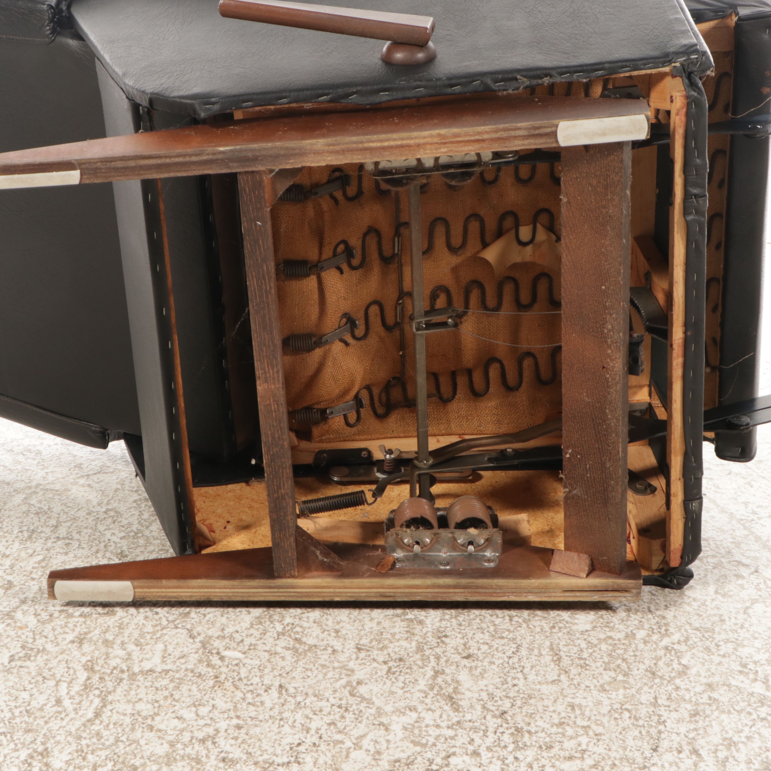 La-Z-Boy Mid Century Modern Style Faux Leather Recliner, Mid to Late 20th C.