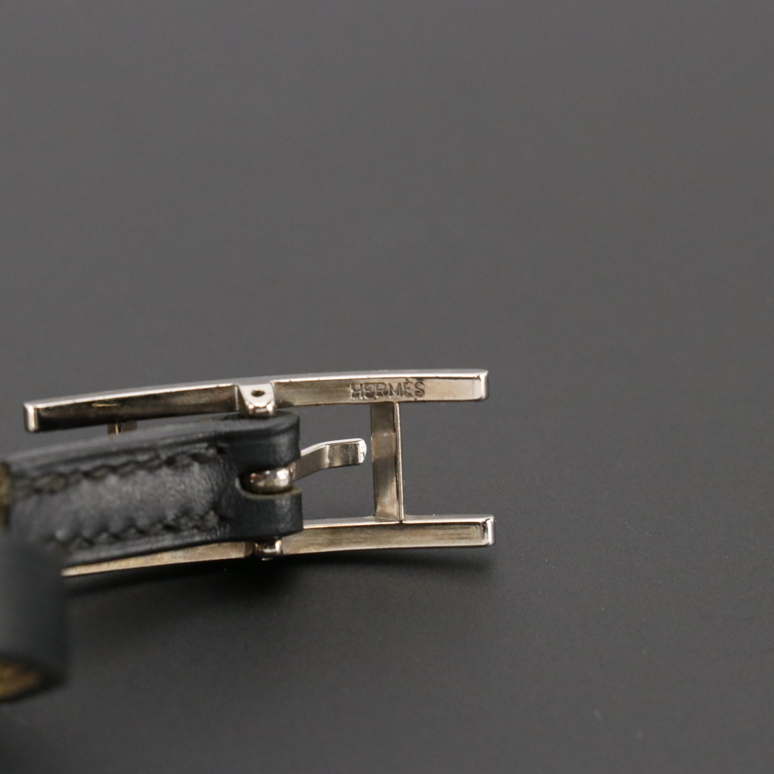 Hermès Hapi Bracelet in Black Swift Leather