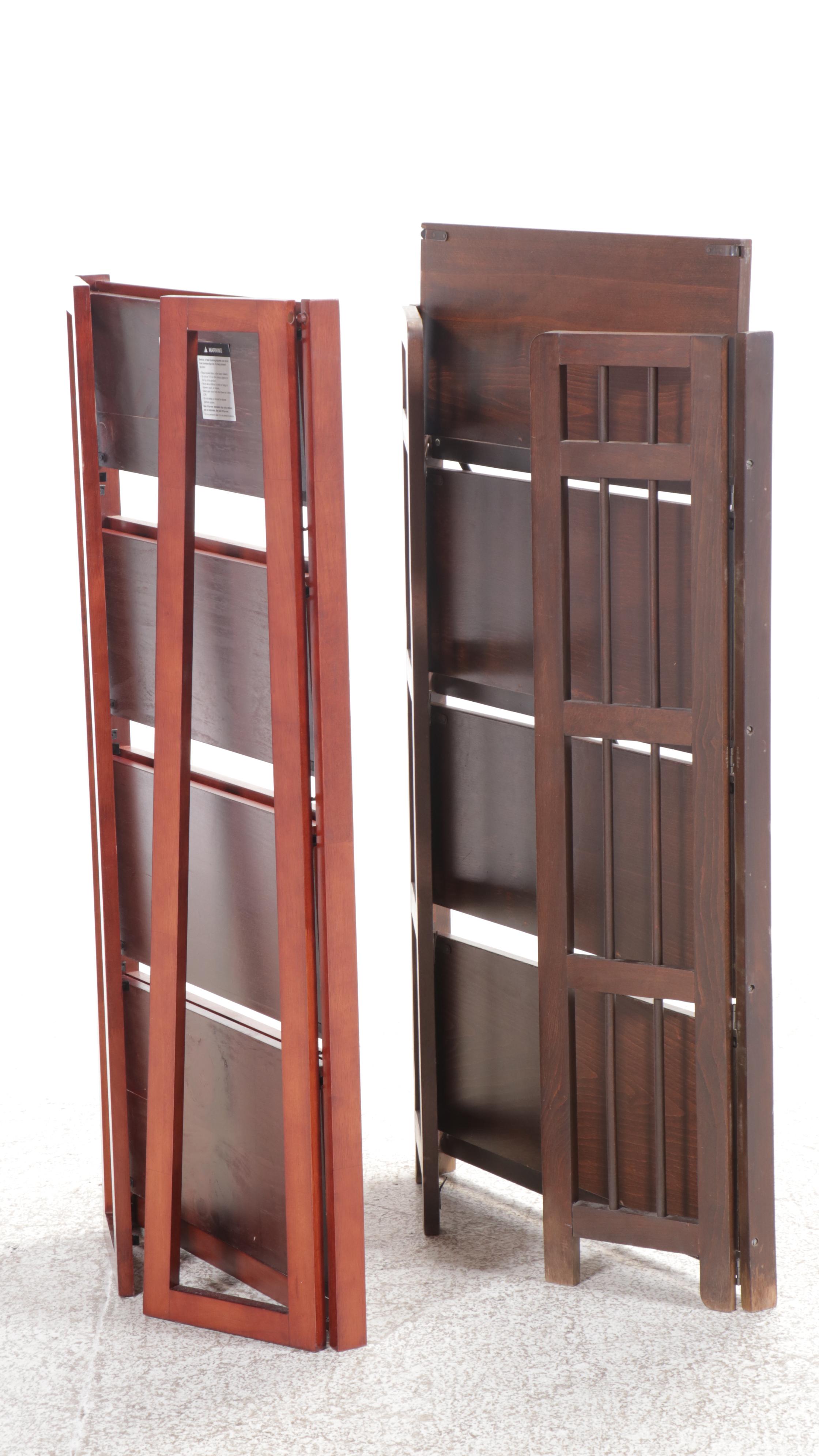 Two Wooden Folding Bookcases
