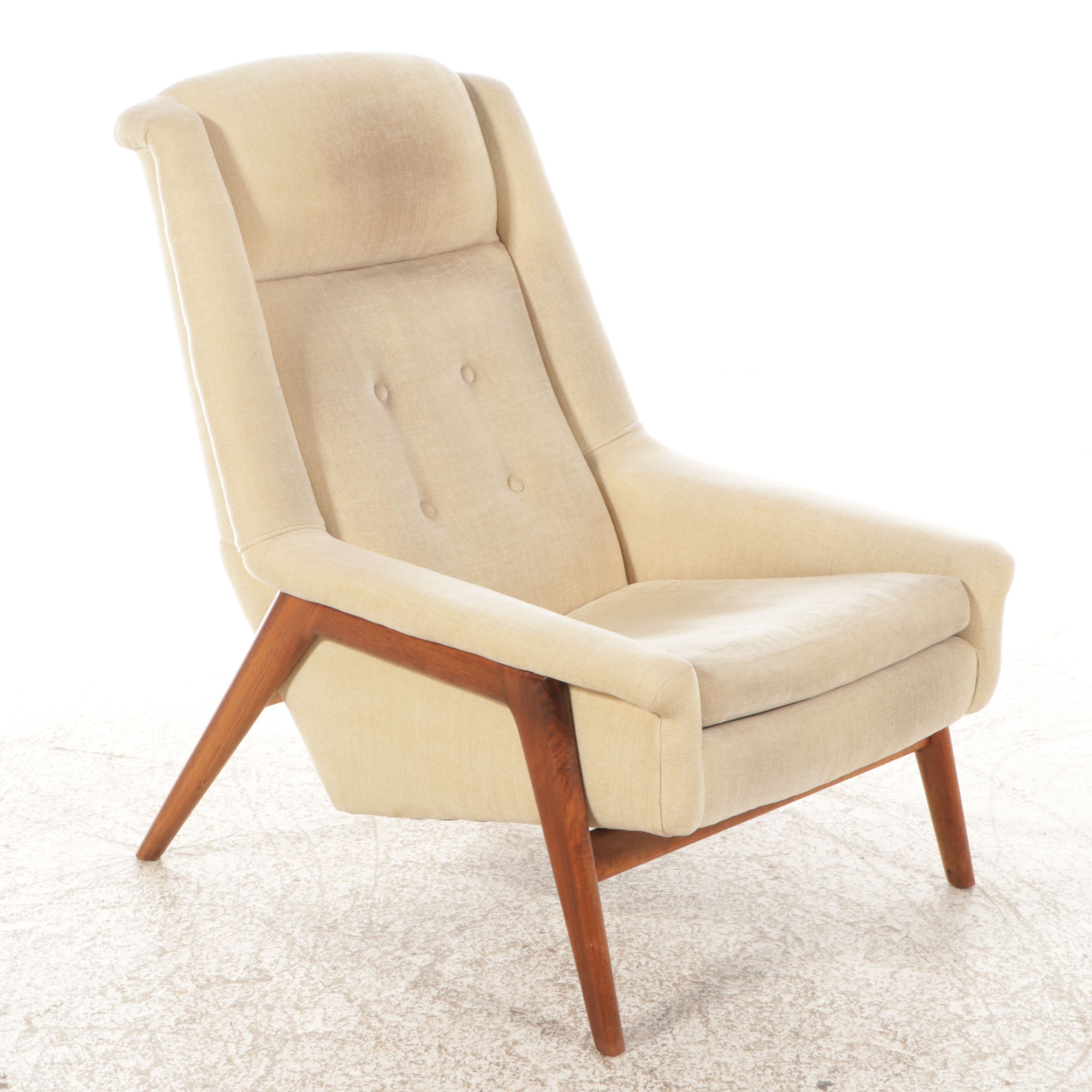 Josef Otmar MCM Lounge Chair and Ottoman After Folke Ohlsson