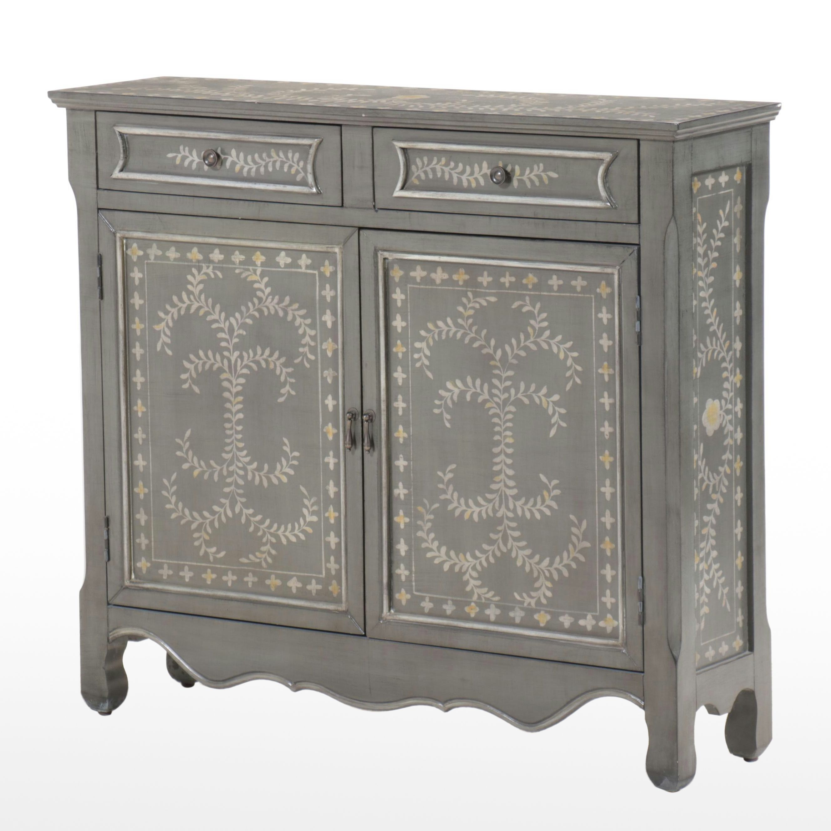 Coast to Coast Folk Art Style Paint-Decorated Wood Cabinet, 2014