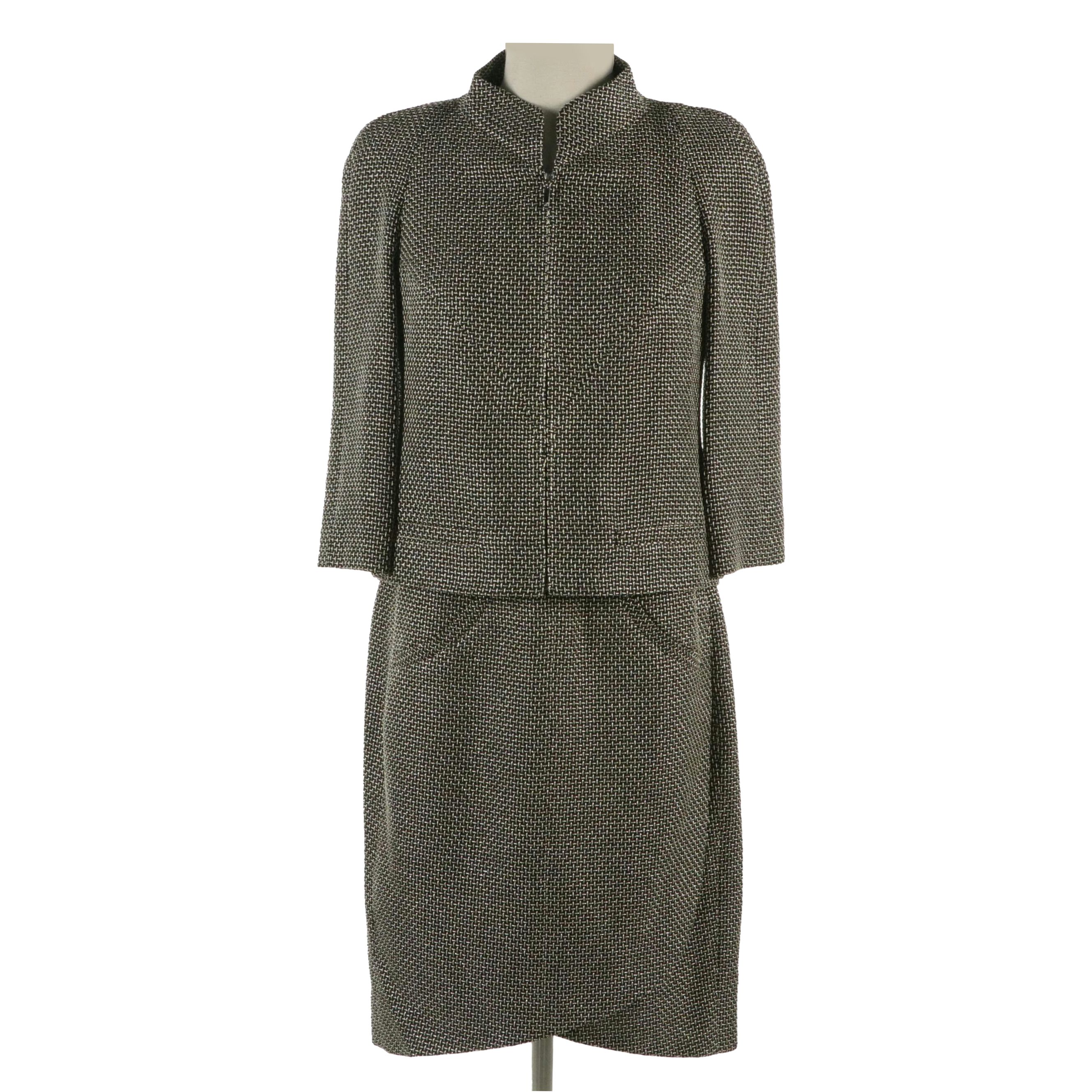 Chanel Metallic Tweed Sleeveless Suit Dress and Matching Zip Blazer Jacket