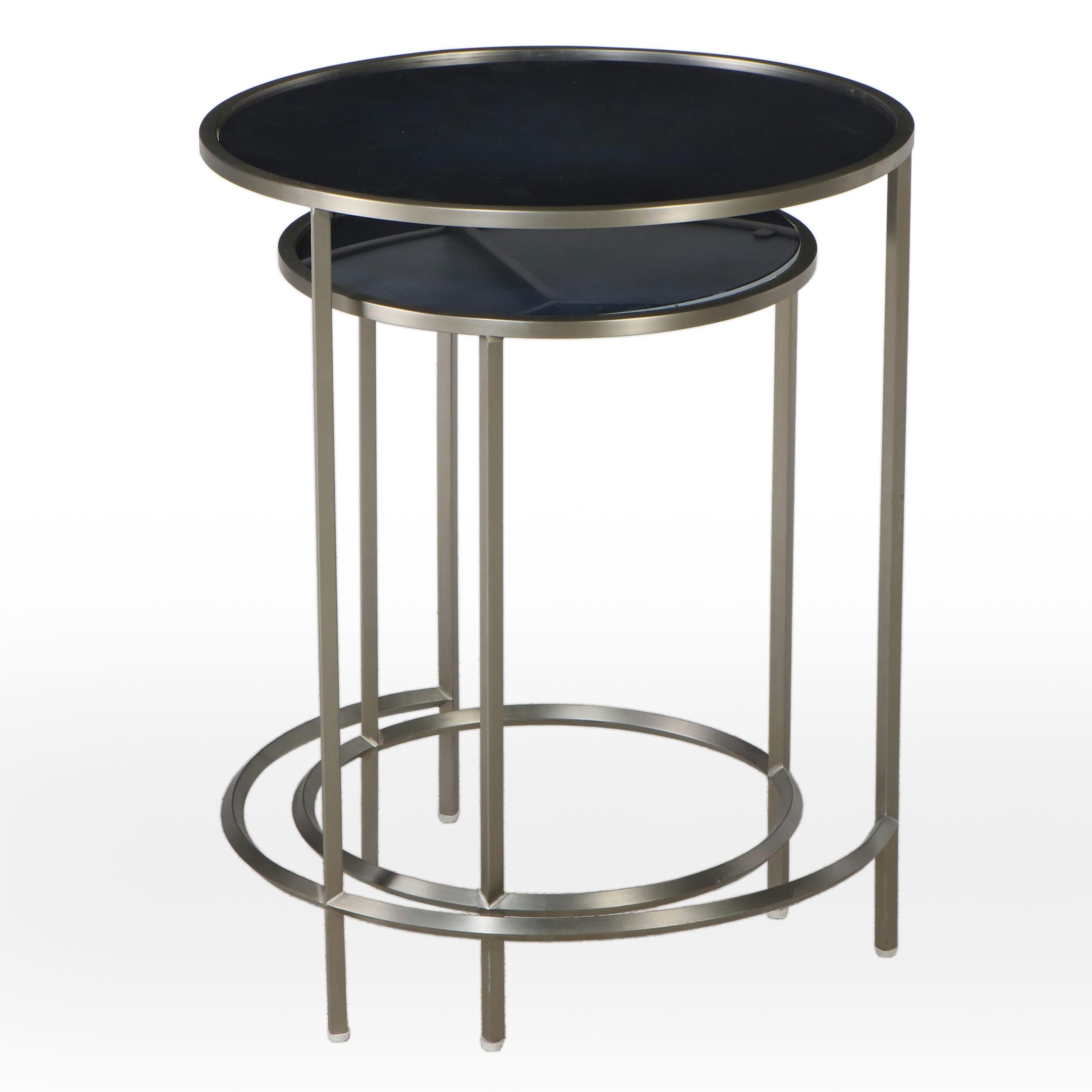 Pair of Hooker Furniture Contemporary Metal Nesting Tables