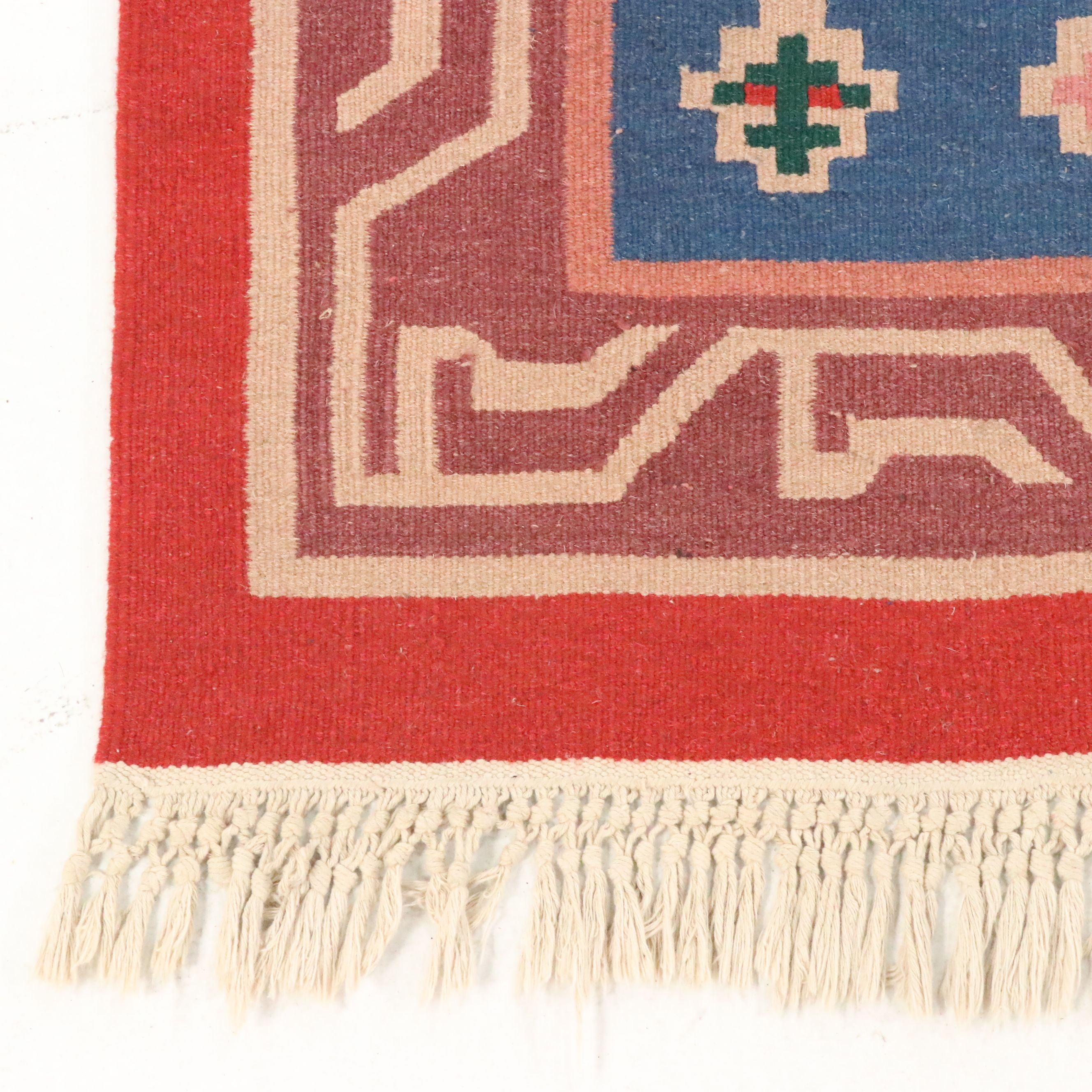 8'7 x 11'7 Handwoven Indian Dhurrie Area Rug