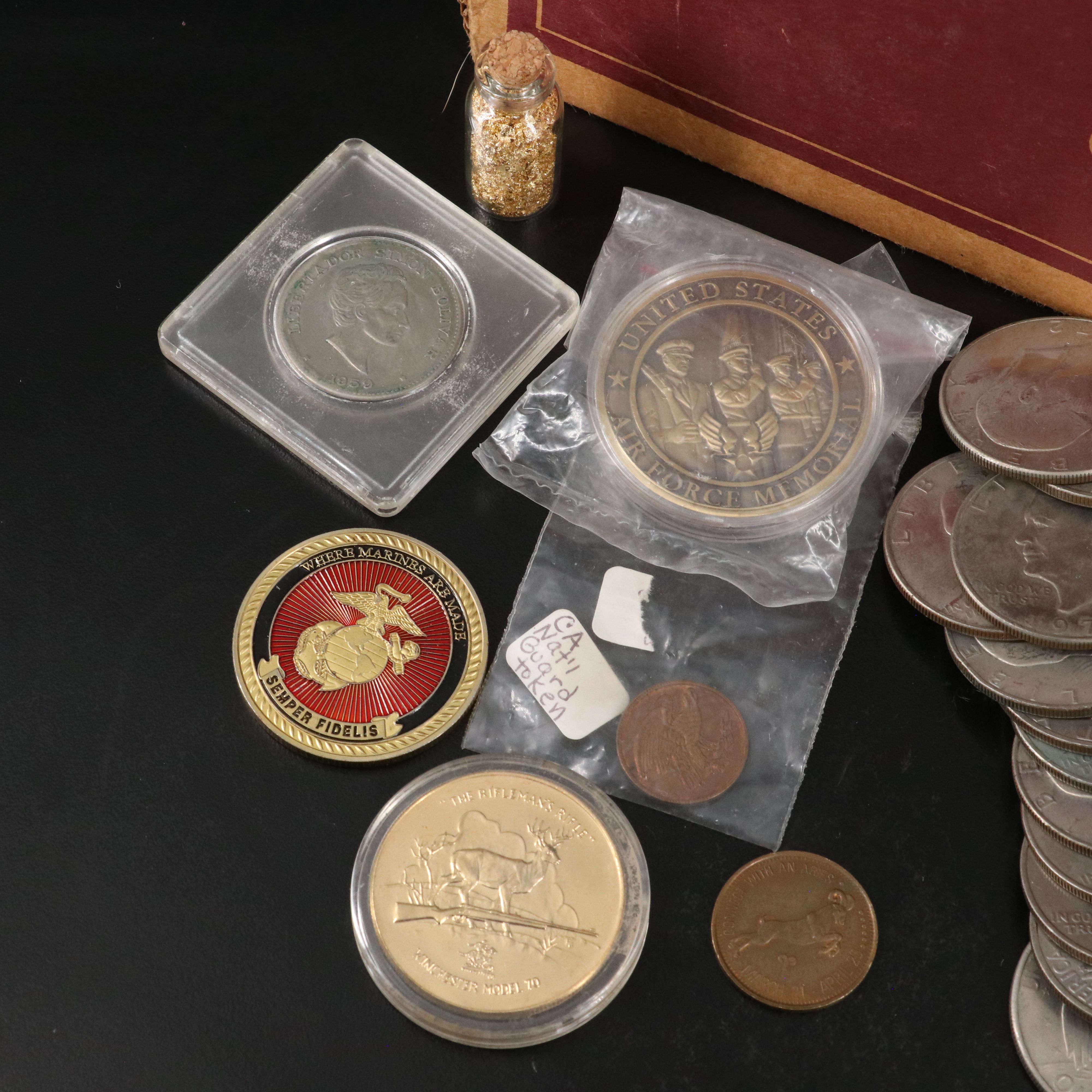 Collection of 2050 State Quarters in Bank Rolls and 68 Eisenhower Dollars