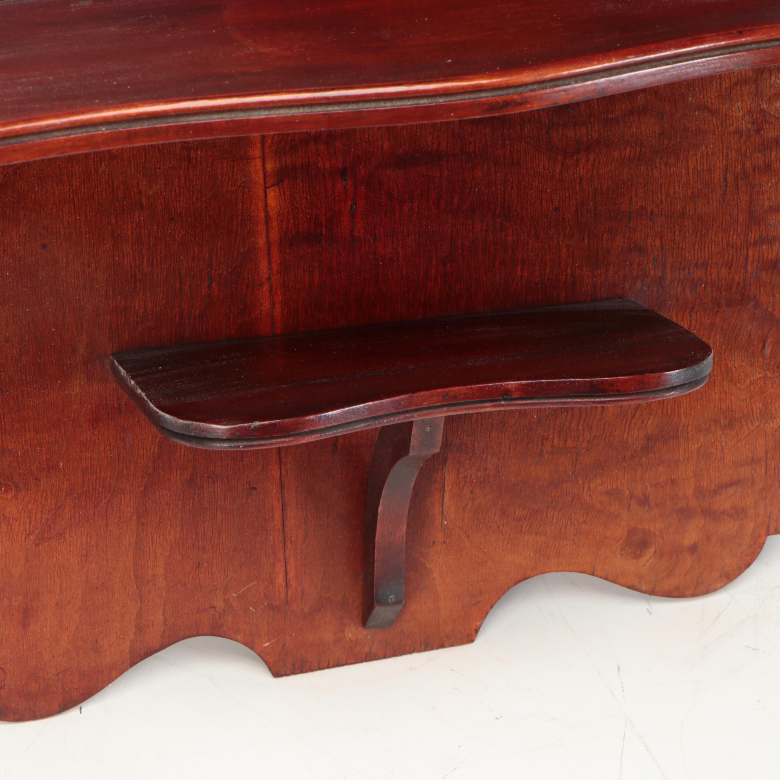 German Mahogany Wall Hanging Whatnot Shelf, 19th Century
