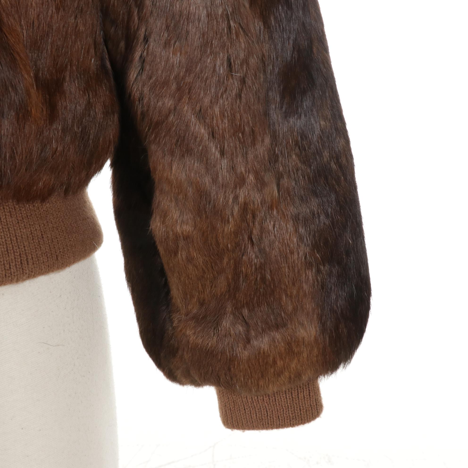 Dino Ricco Rabbit Fur Bomber Jacket
