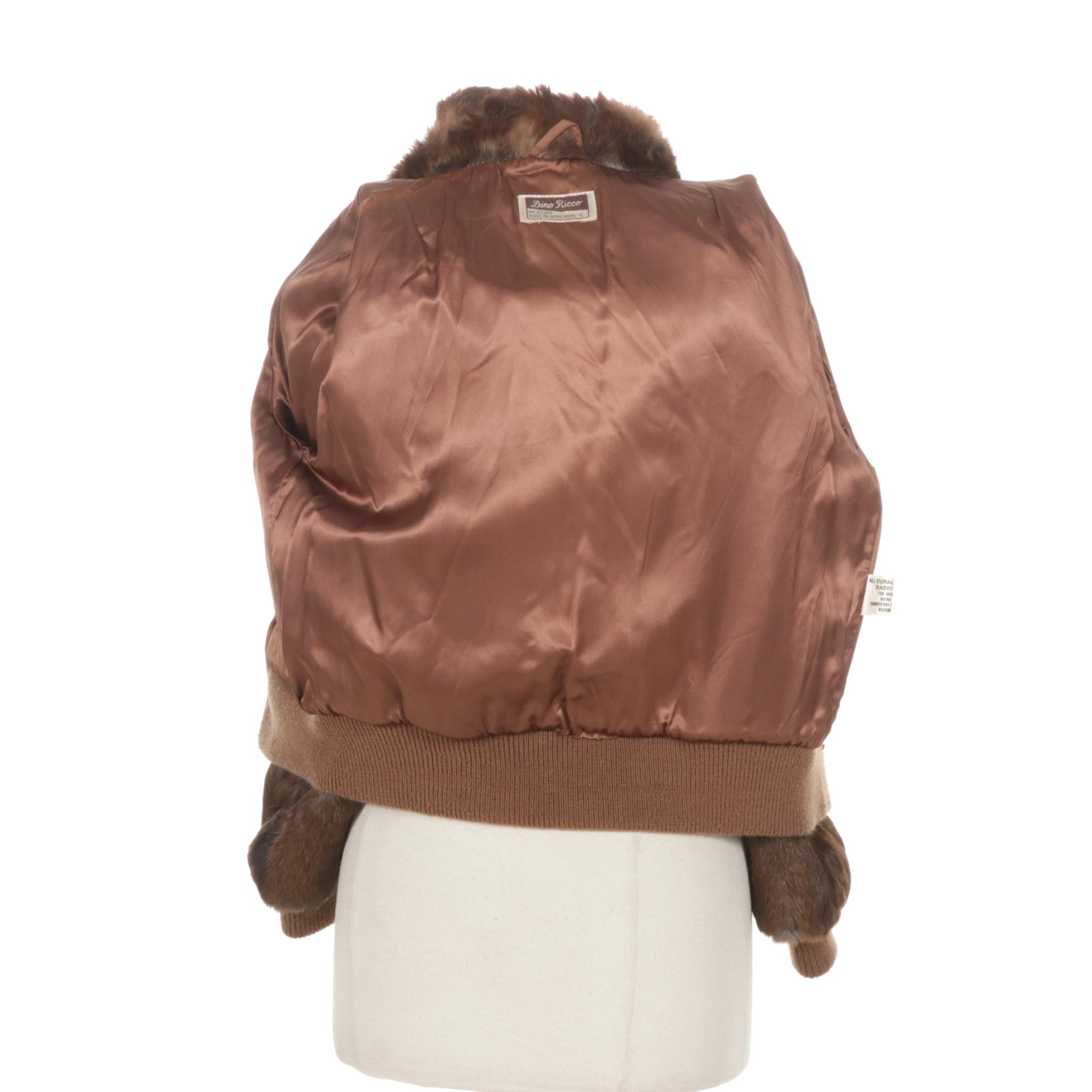 Dino Ricco Rabbit Fur Bomber Jacket