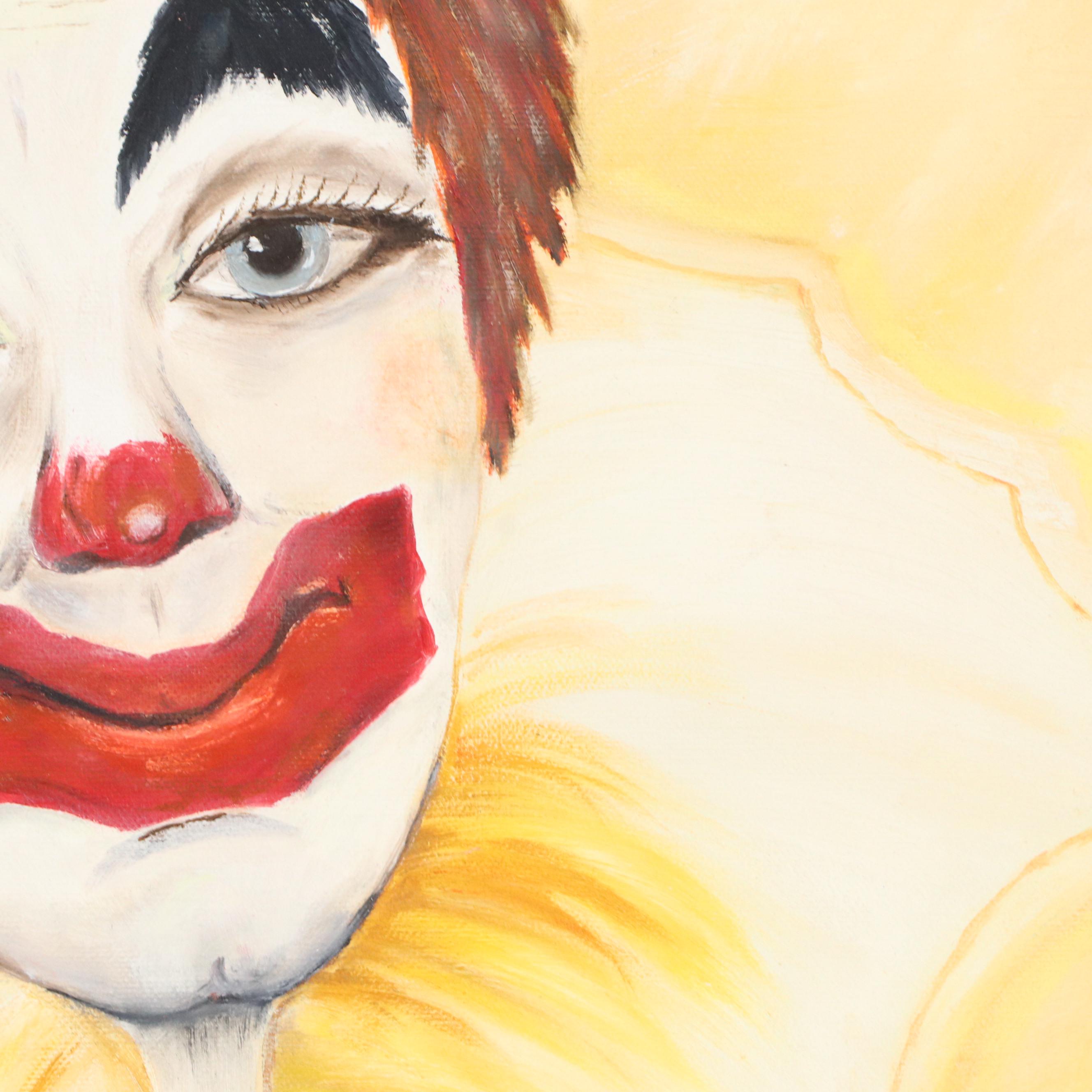 Juanita R. Hensley Acrylic Clown Portrait Painting