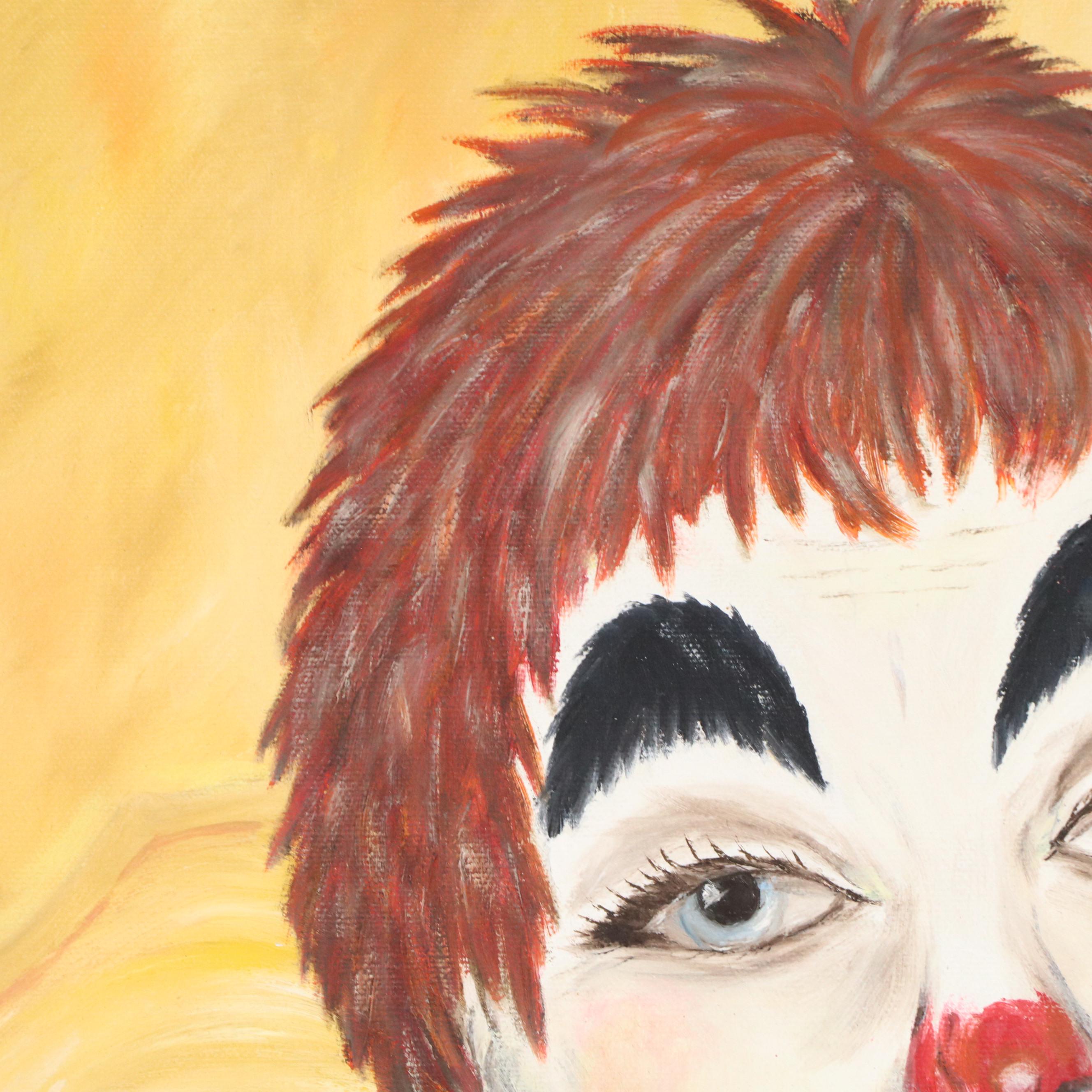 Juanita R. Hensley Acrylic Clown Portrait Painting