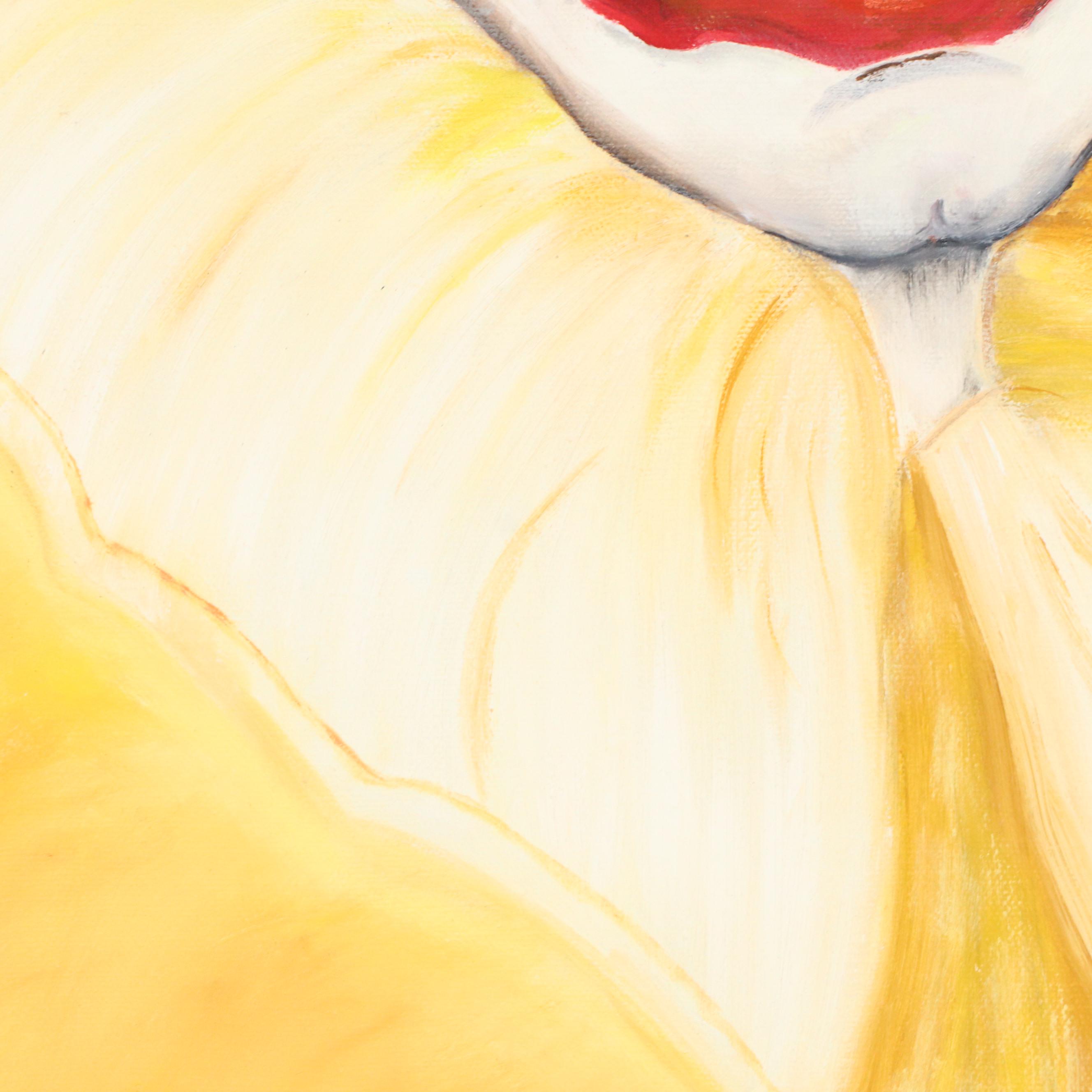 Juanita R. Hensley Acrylic Clown Portrait Painting