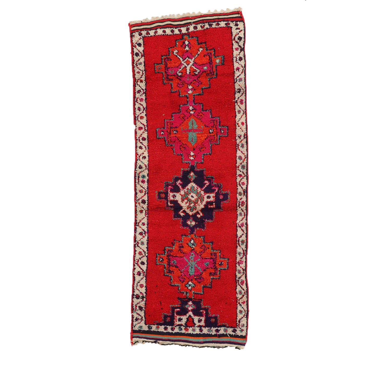 3'10 x 10'9 Hand-Knotted Moroccan Berber Long Rug