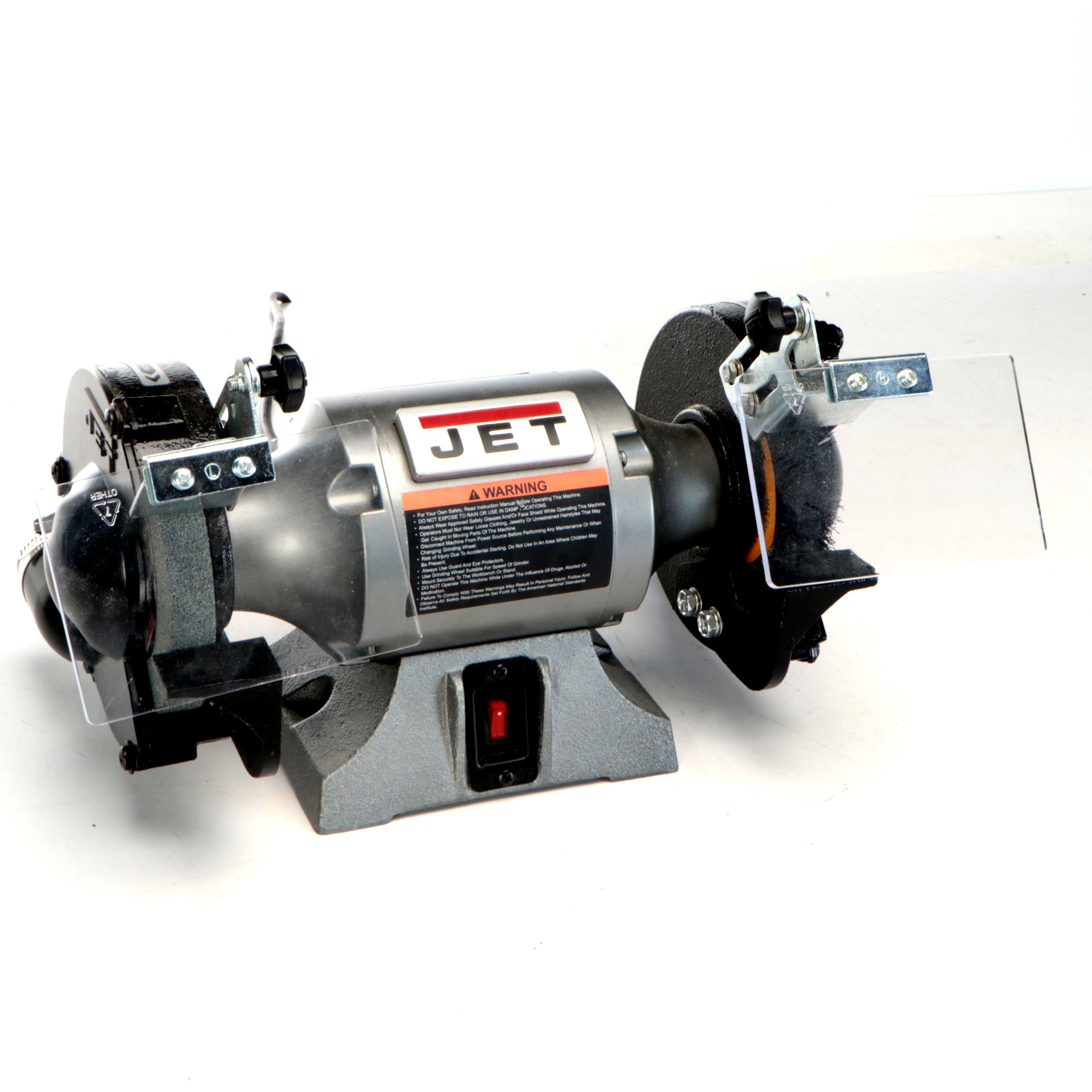 JET 6" Benchtop Grinder with Grinding Wheel and Steel Brush