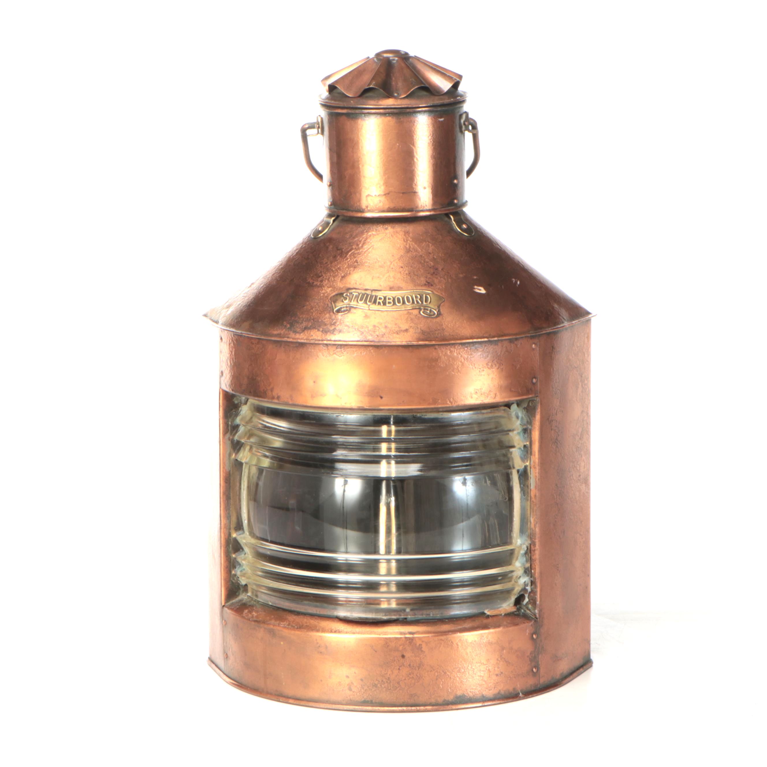 Dutch Nautical "Stuurboord" Starboard Signal Lamp, Adapted Late 20th Century