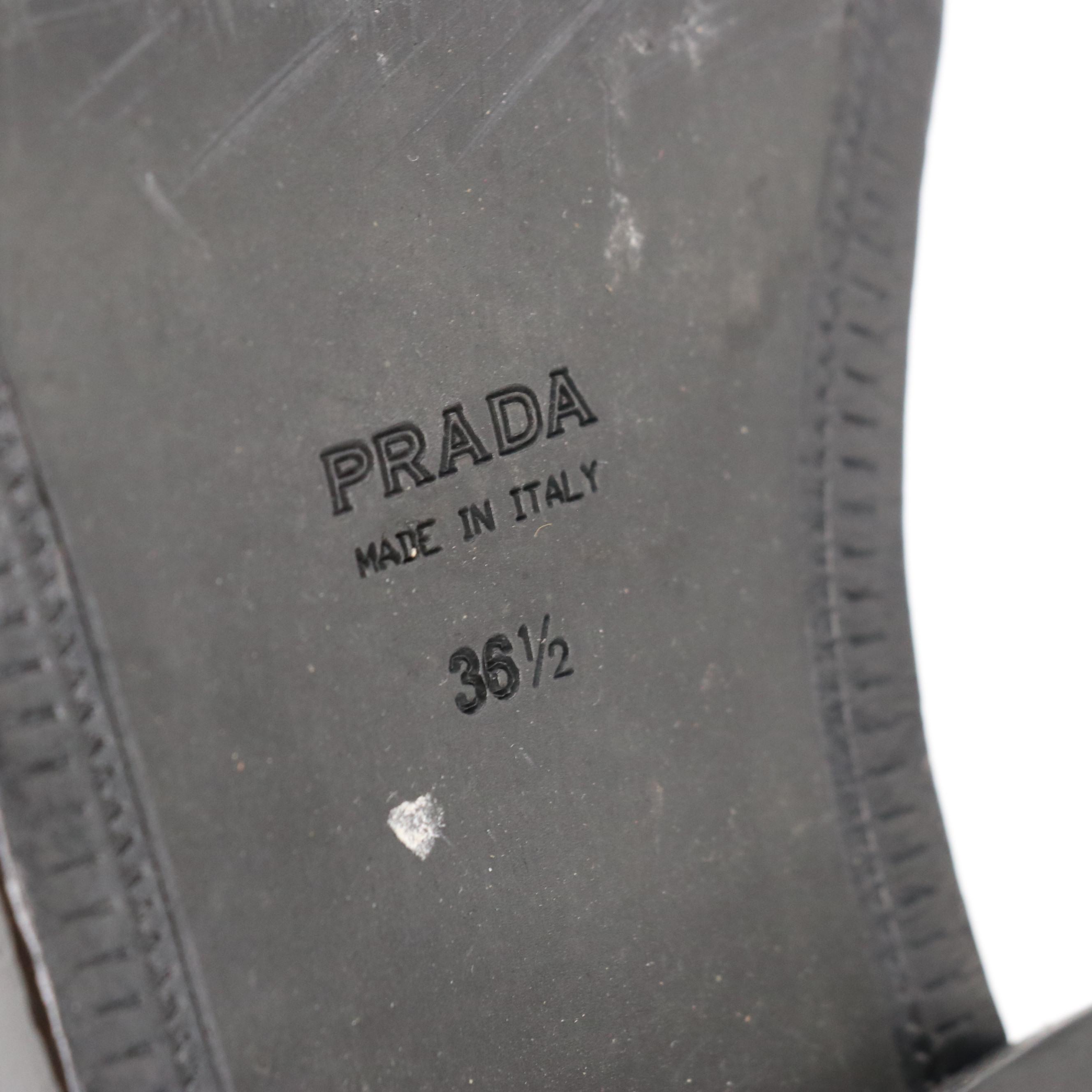 Prada Fringed Square-Toe Loafers in Burgundy Shiny Calfskin Leather, With Box