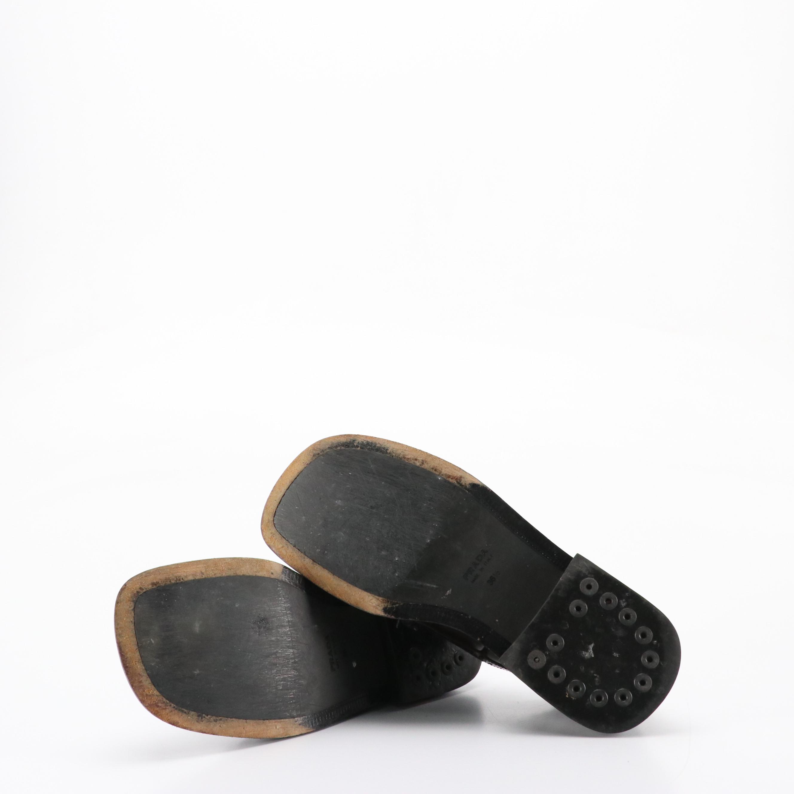 Prada Fringed Square-Toe Loafers in Burgundy Shiny Calfskin Leather, With Box