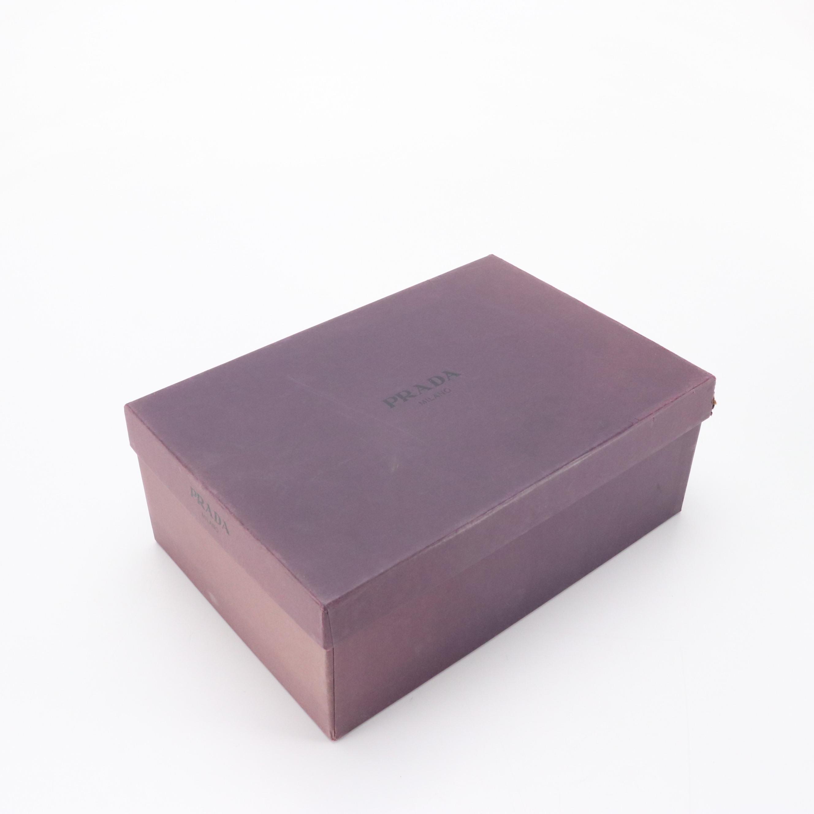 Prada Fringed Square-Toe Loafers in Burgundy Shiny Calfskin Leather, With Box